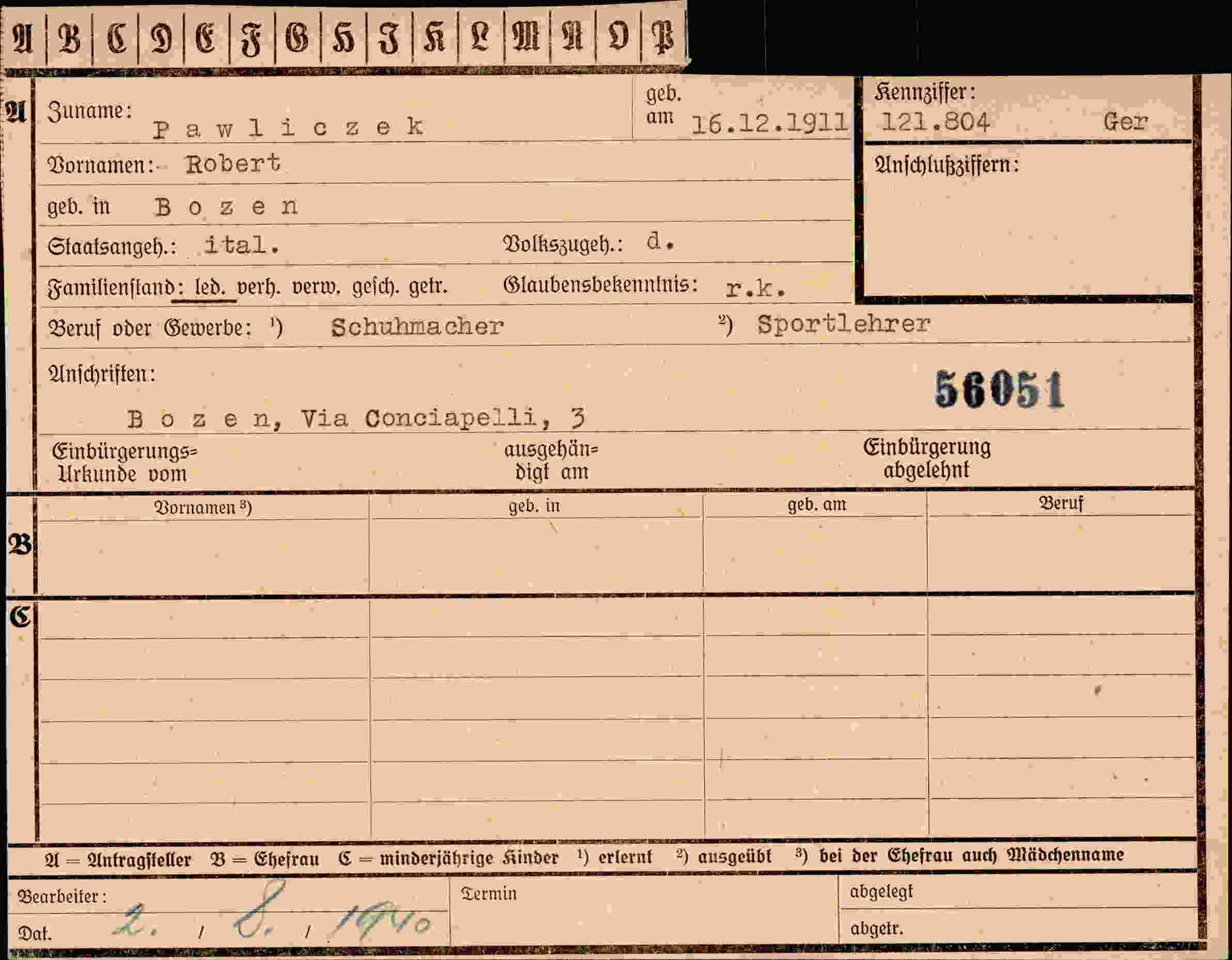 Dokument für Robert Pawliczek