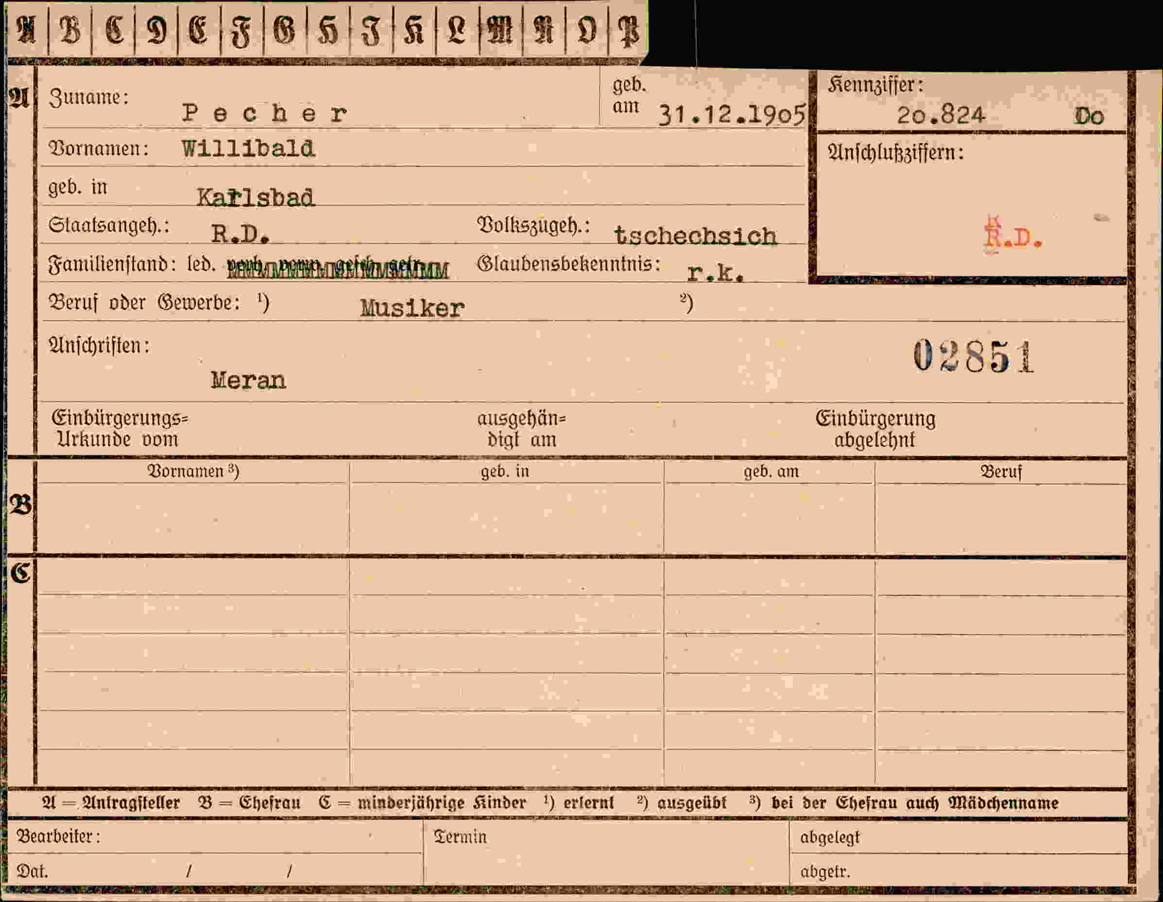 Dokument für Willibald Pecher