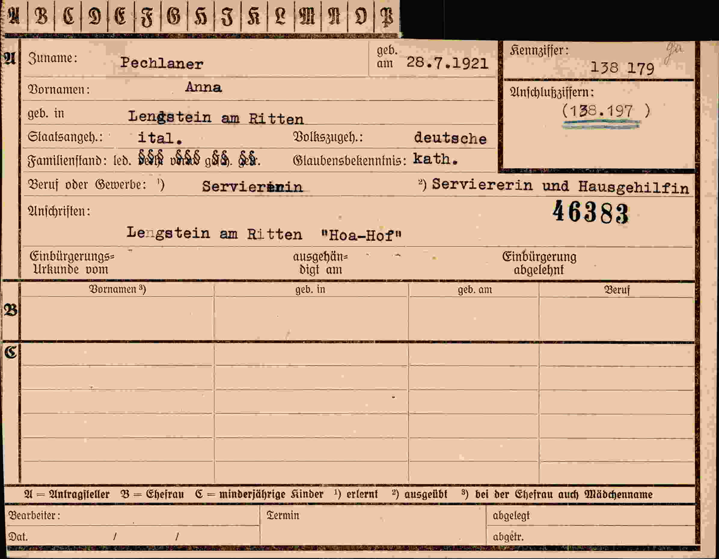 Dokument für Anna Pechlaner
