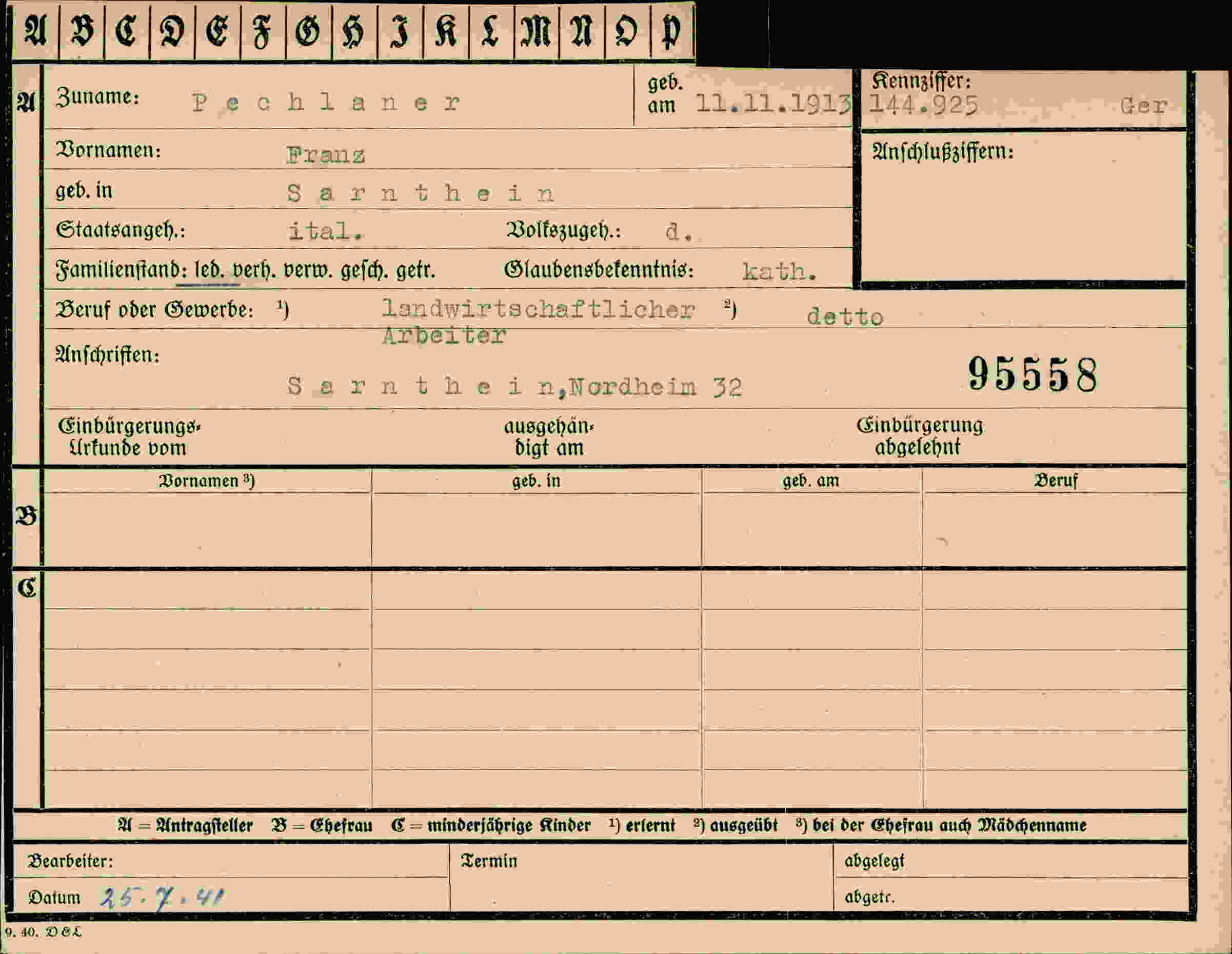 Dokument für Franz Pechlaner
