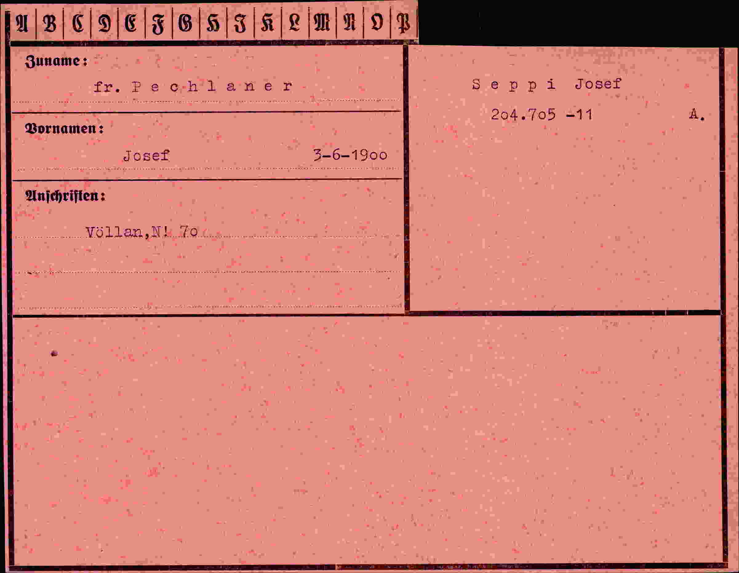 Vorderseite des Dokuments
