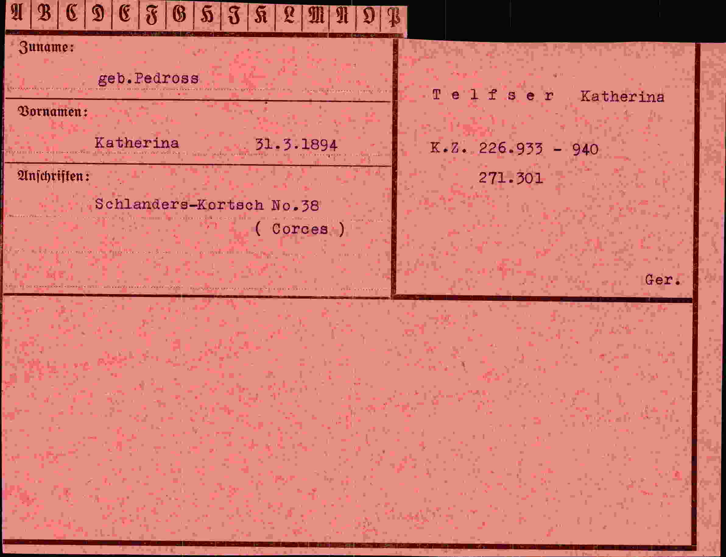 Vorderseite des Dokuments