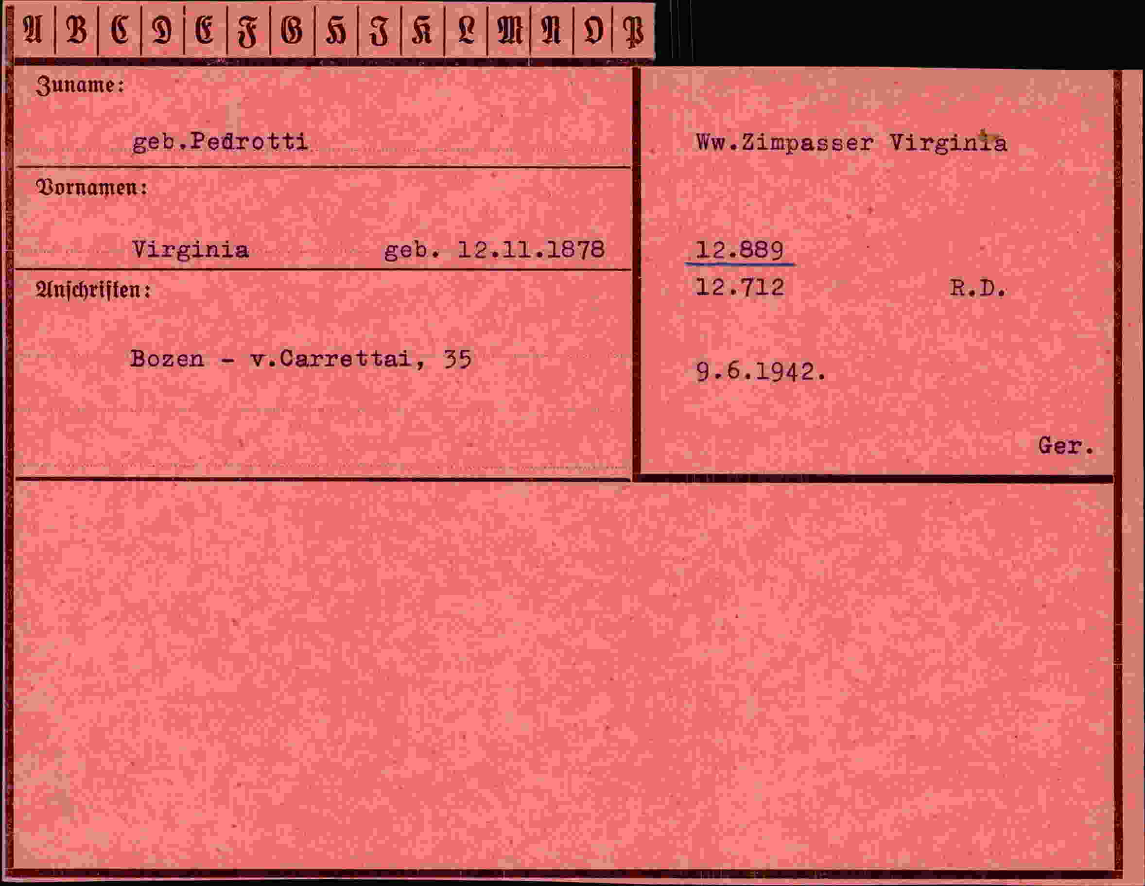 Vorderseite des Dokuments
