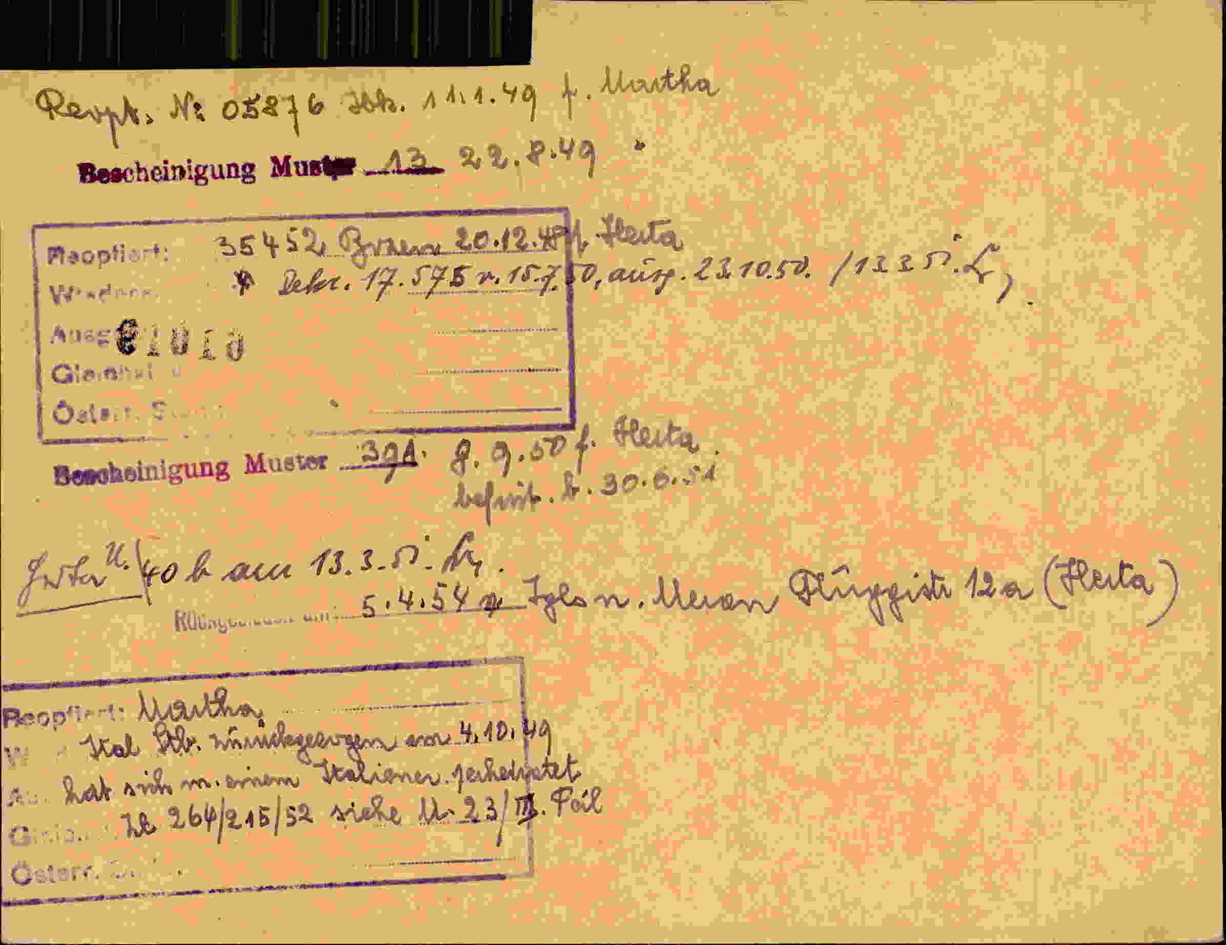 Rückseite des Dokuments