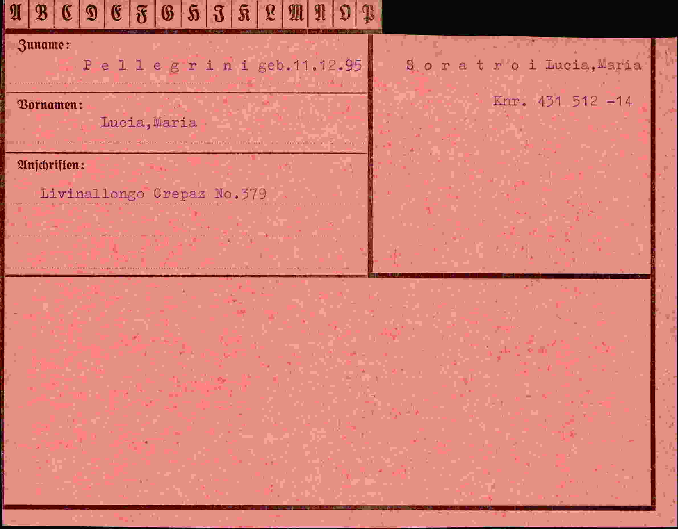 Vorderseite des Dokuments