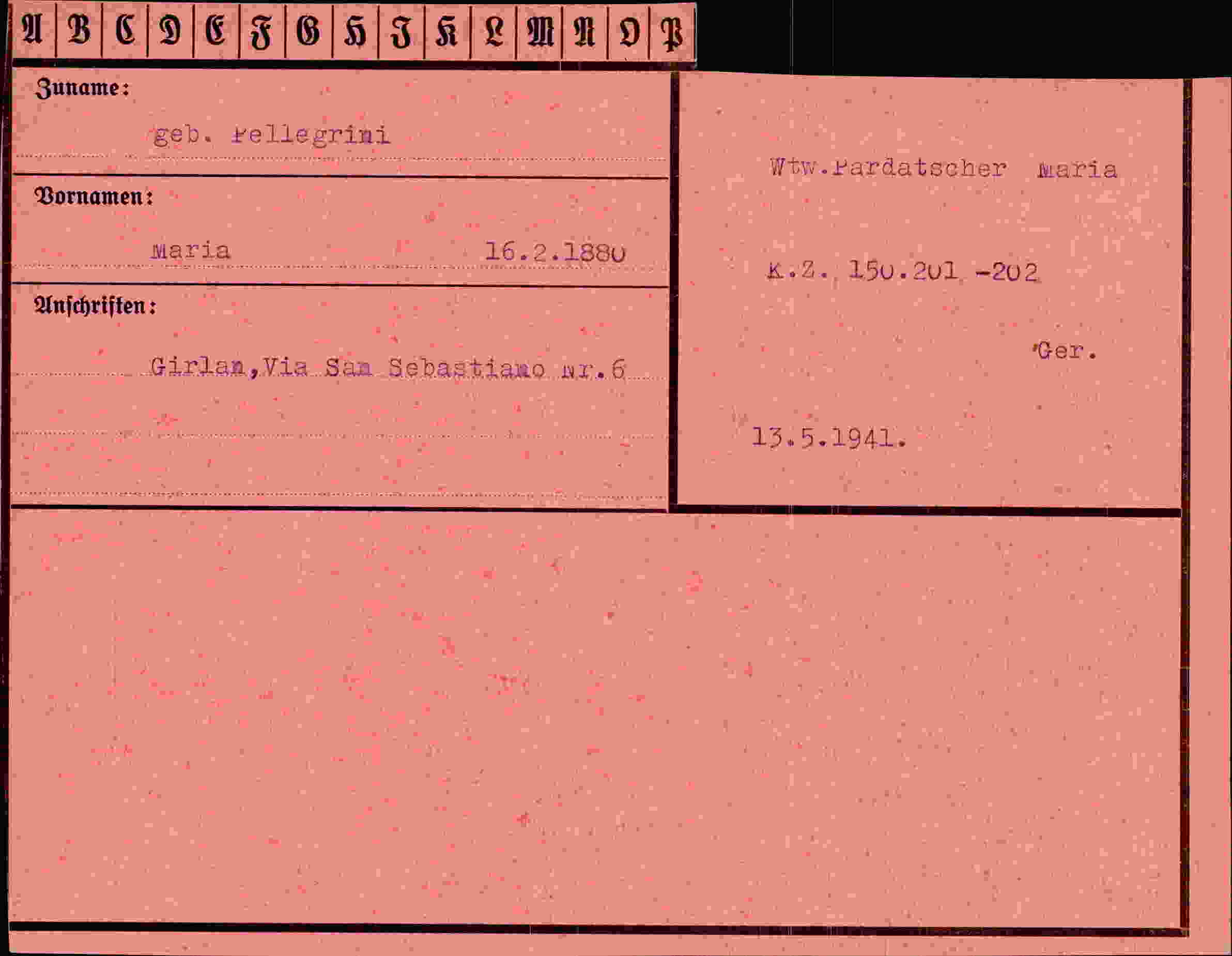 Vorderseite des Dokuments
