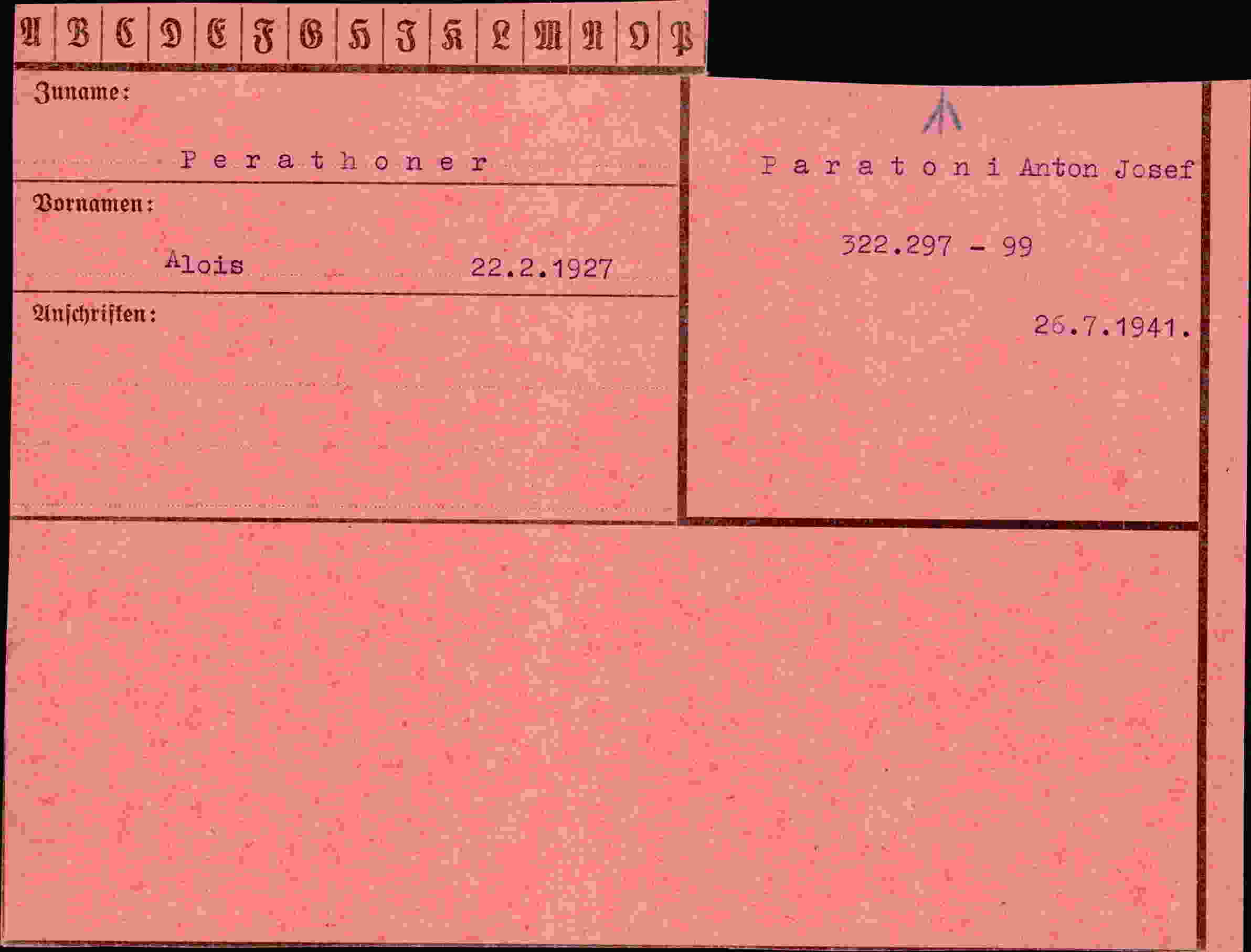 Vorderseite des Dokuments