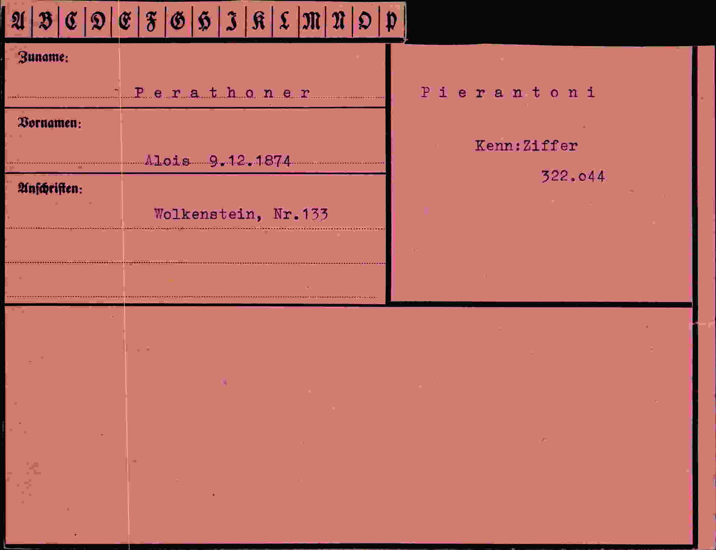 Vorderseite des Dokuments
