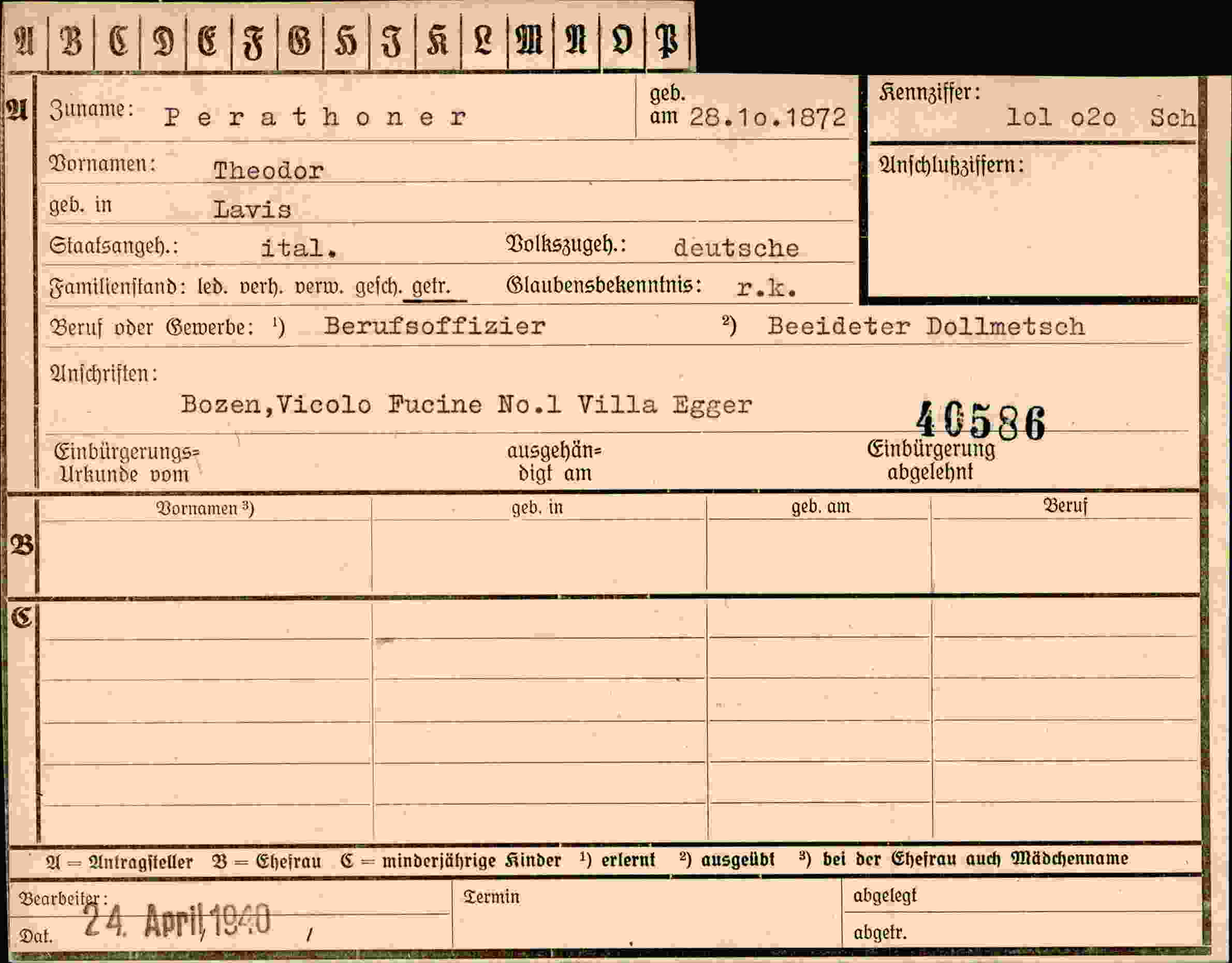 Dokument für Theodor Perathoner