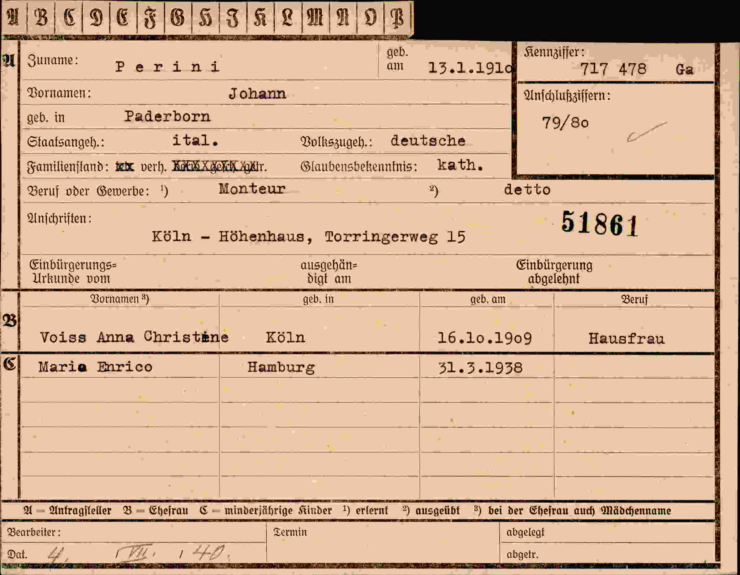 Dokument für Johann Perini