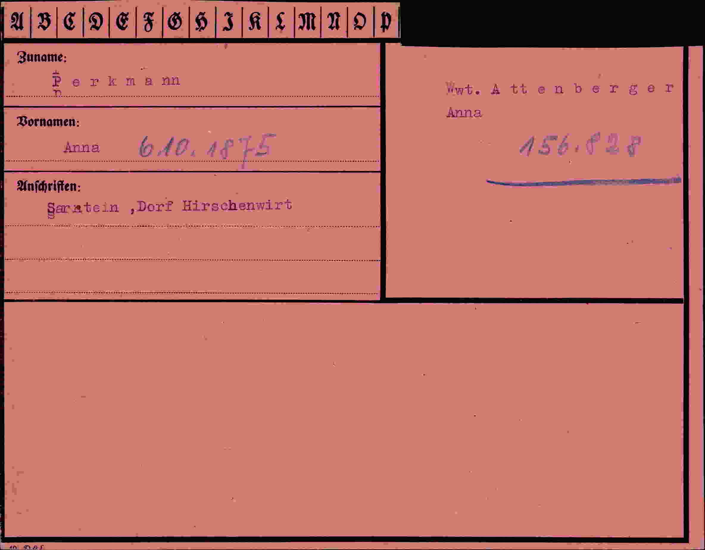 Vorderseite des Dokuments