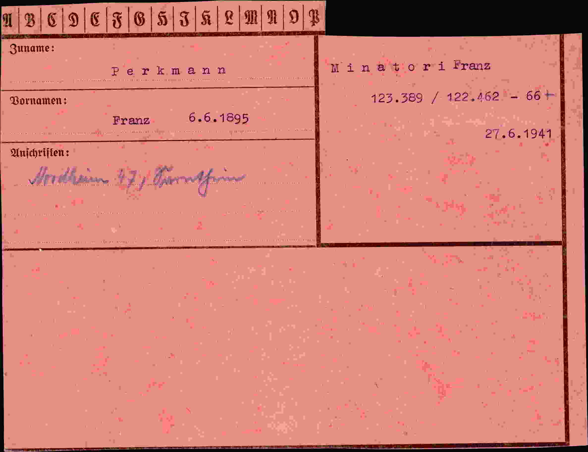 Vorderseite des Dokuments