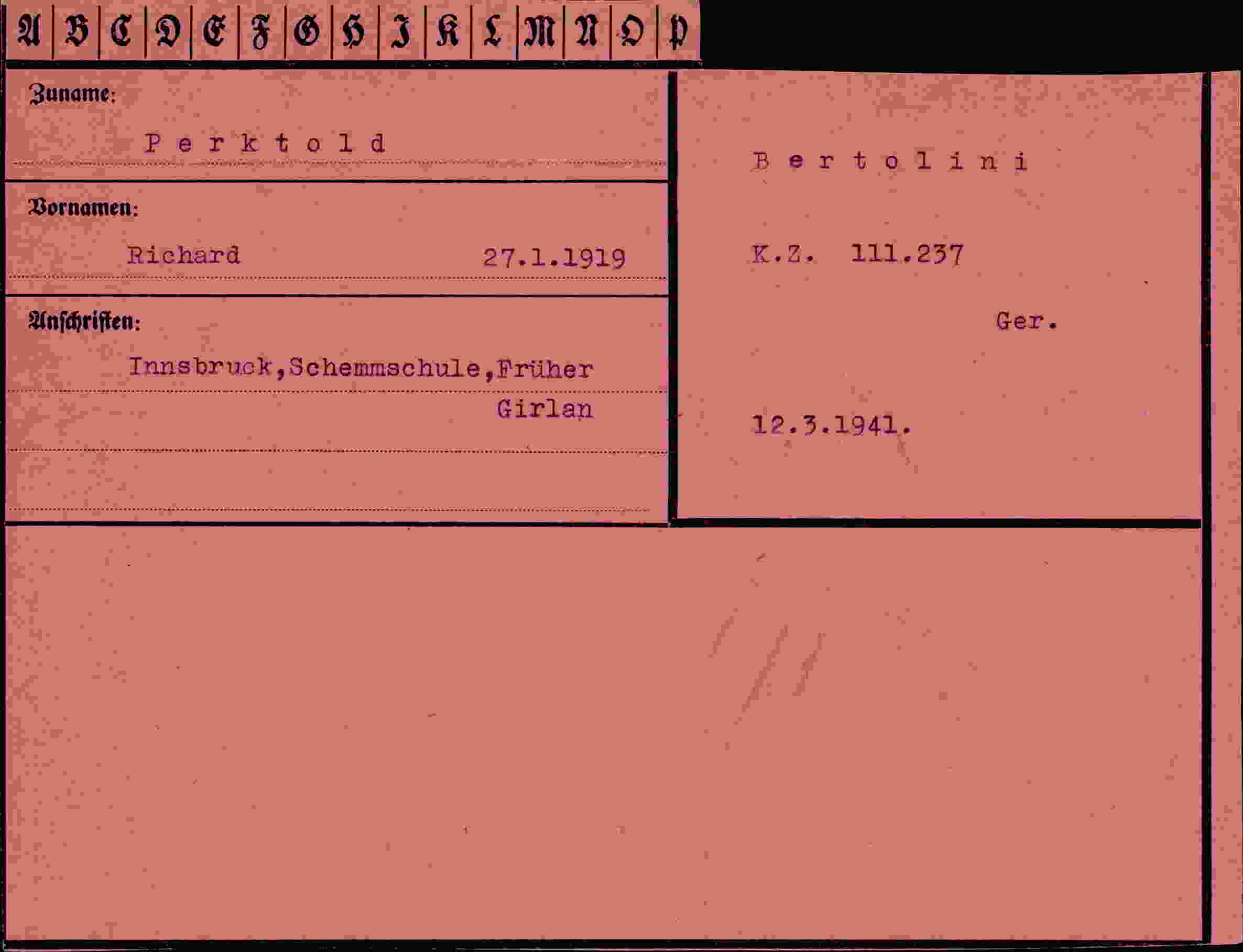 Vorderseite des Dokuments