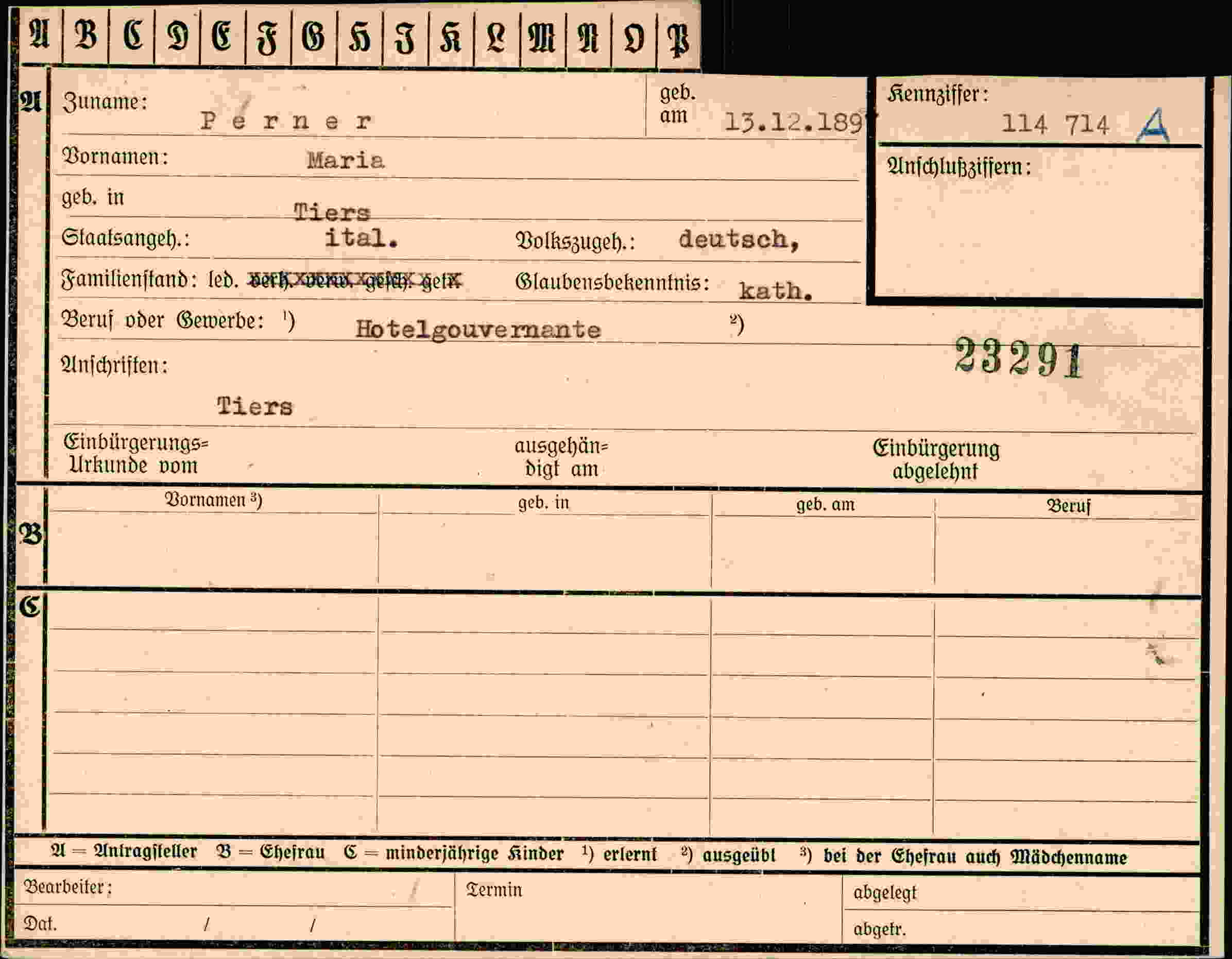 Dokument für Maria Perner