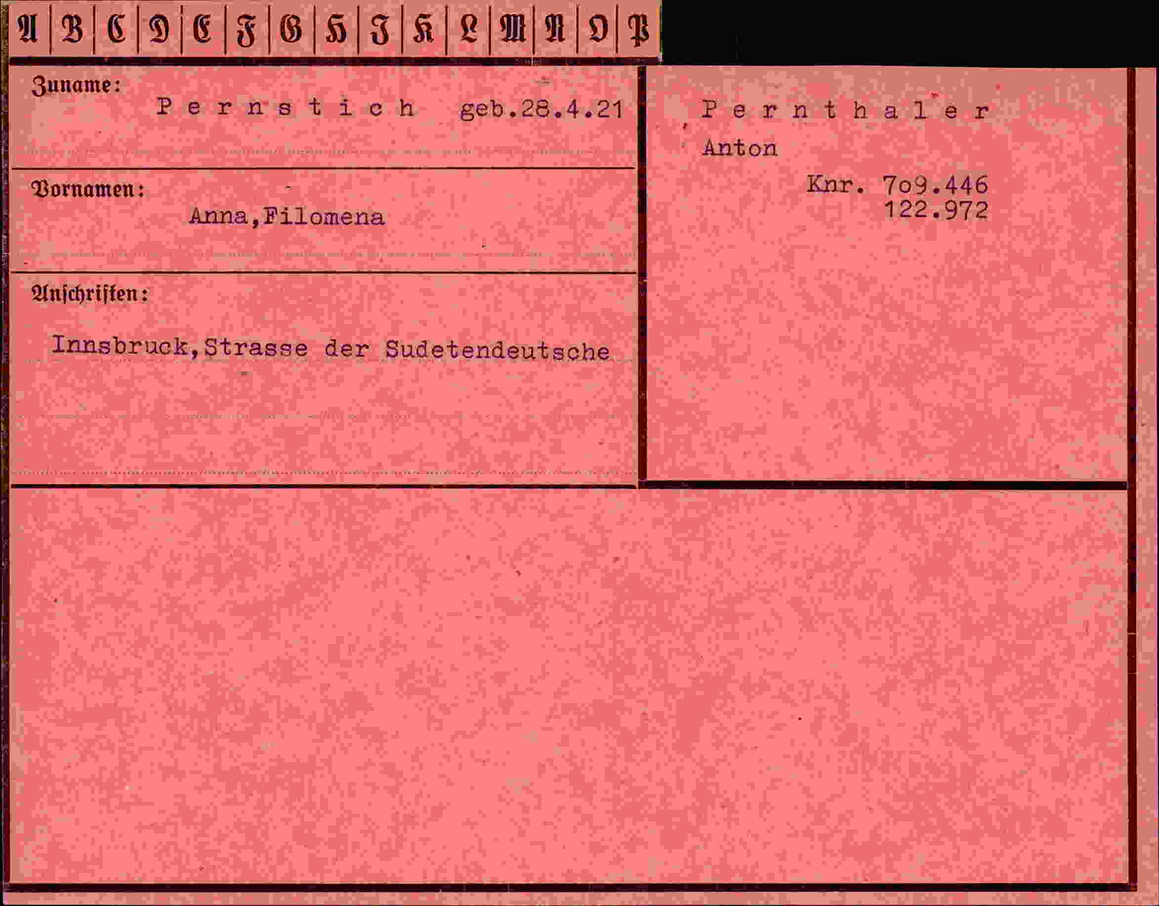 Vorderseite des Dokuments