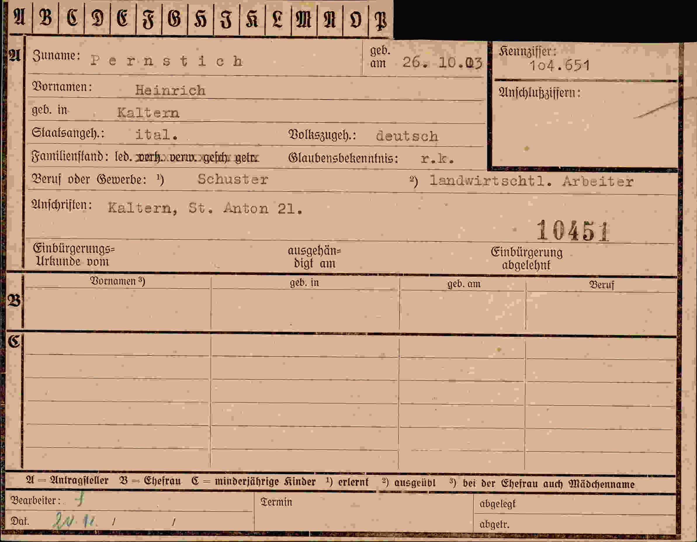 Dokument für Heinrich Pernstich