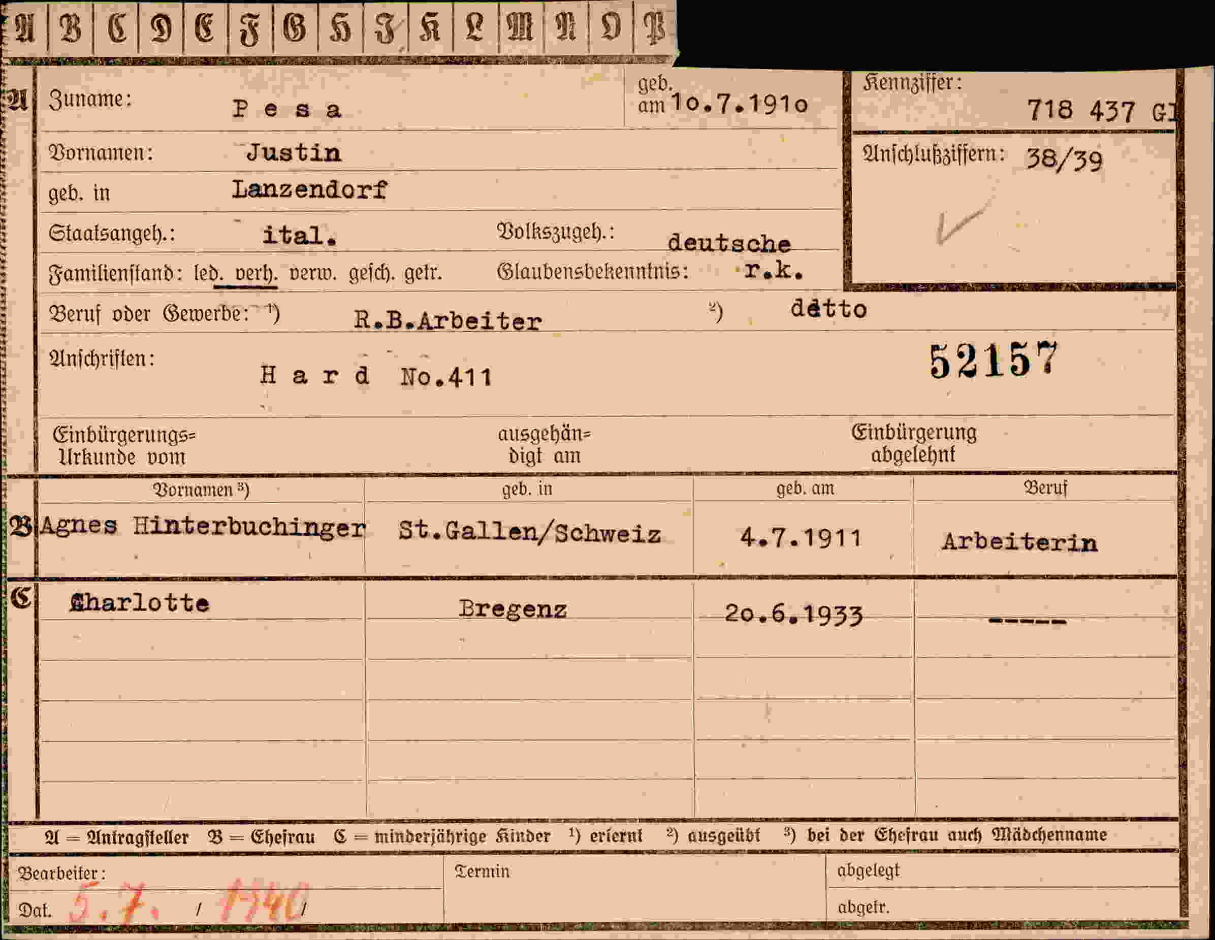 Dokument für Justin Pesa