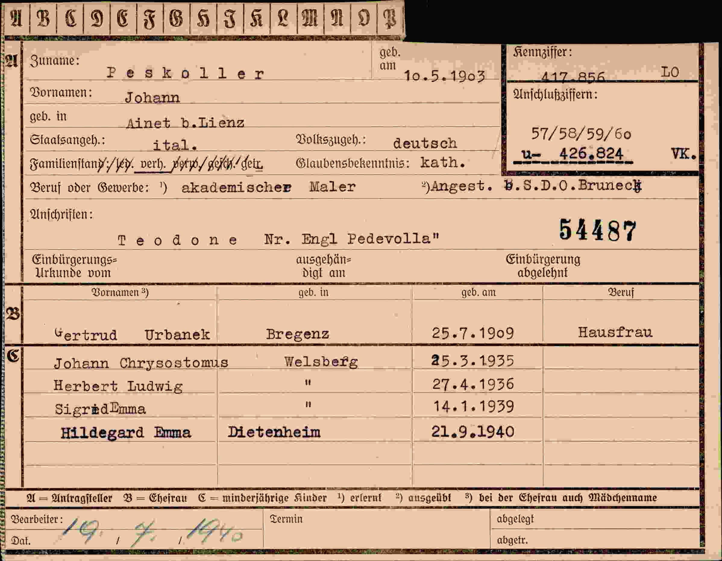 Dokument für  Peskoller
