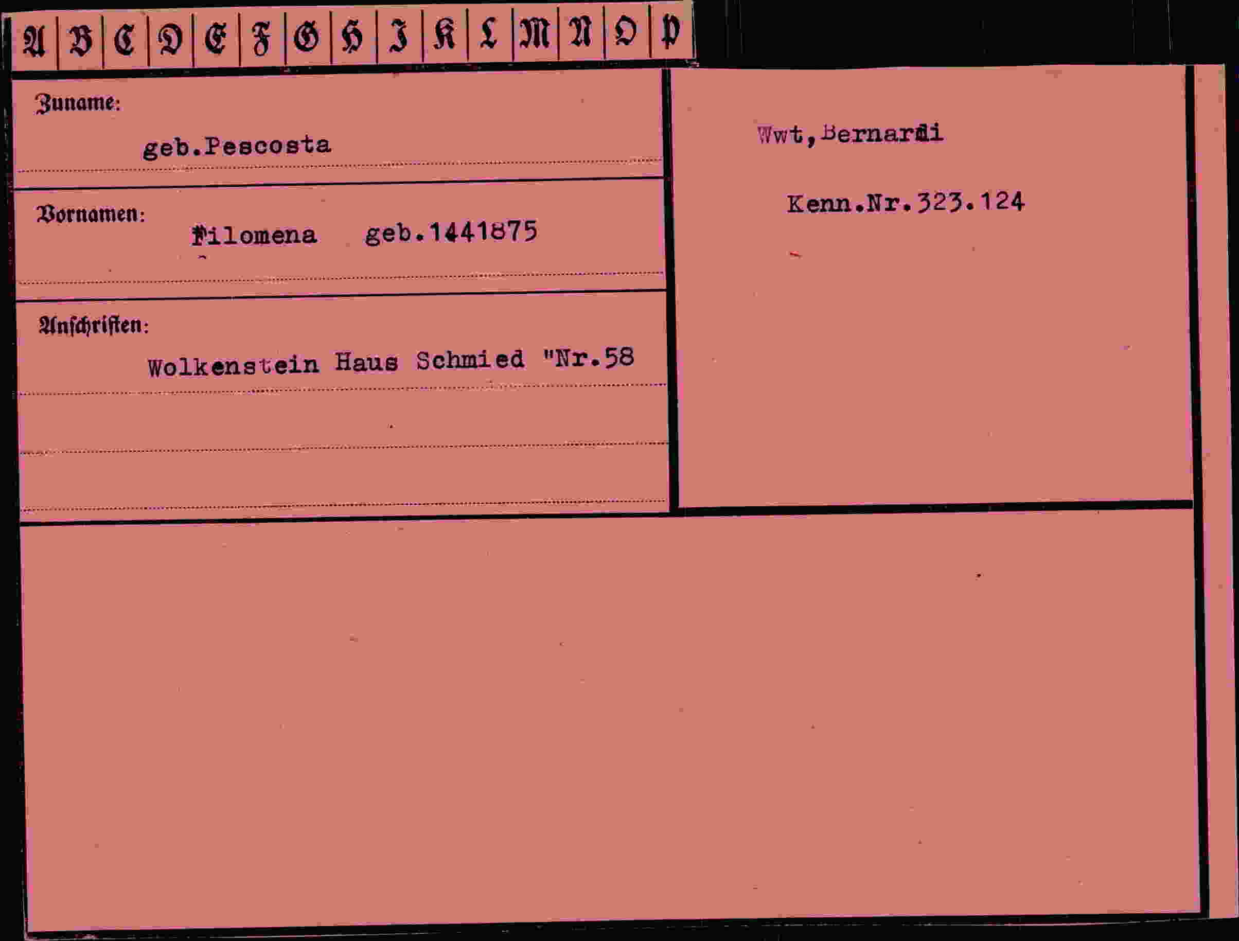 Vorderseite des Dokuments