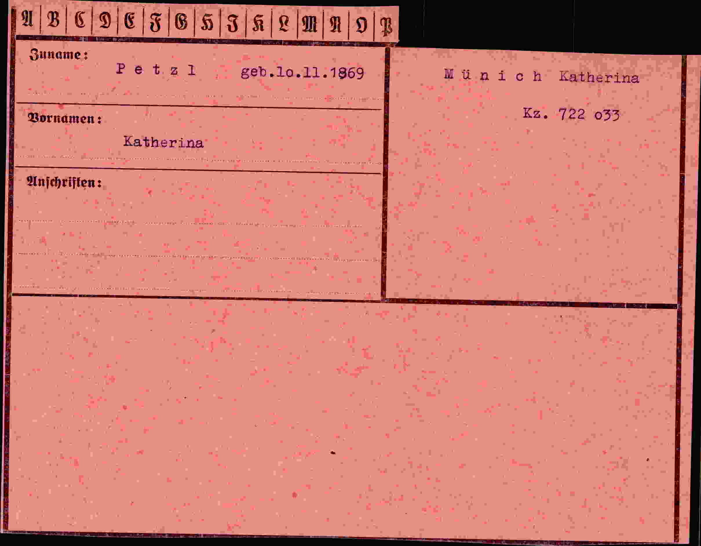 Vorderseite des Dokuments