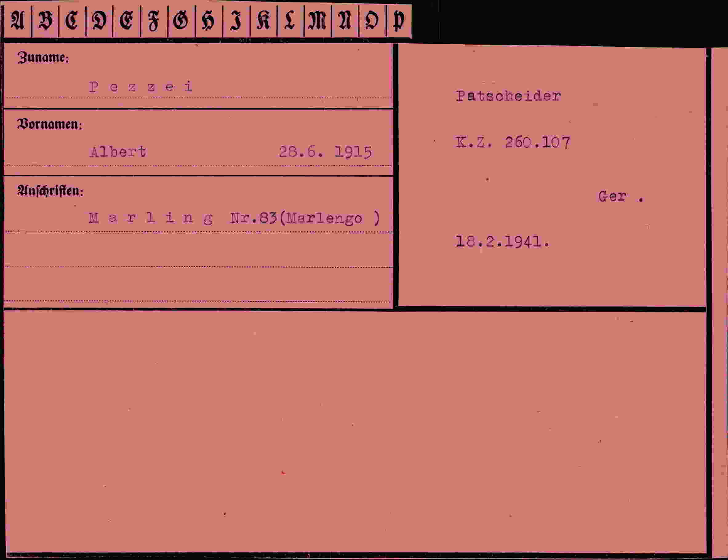 Vorderseite des Dokuments