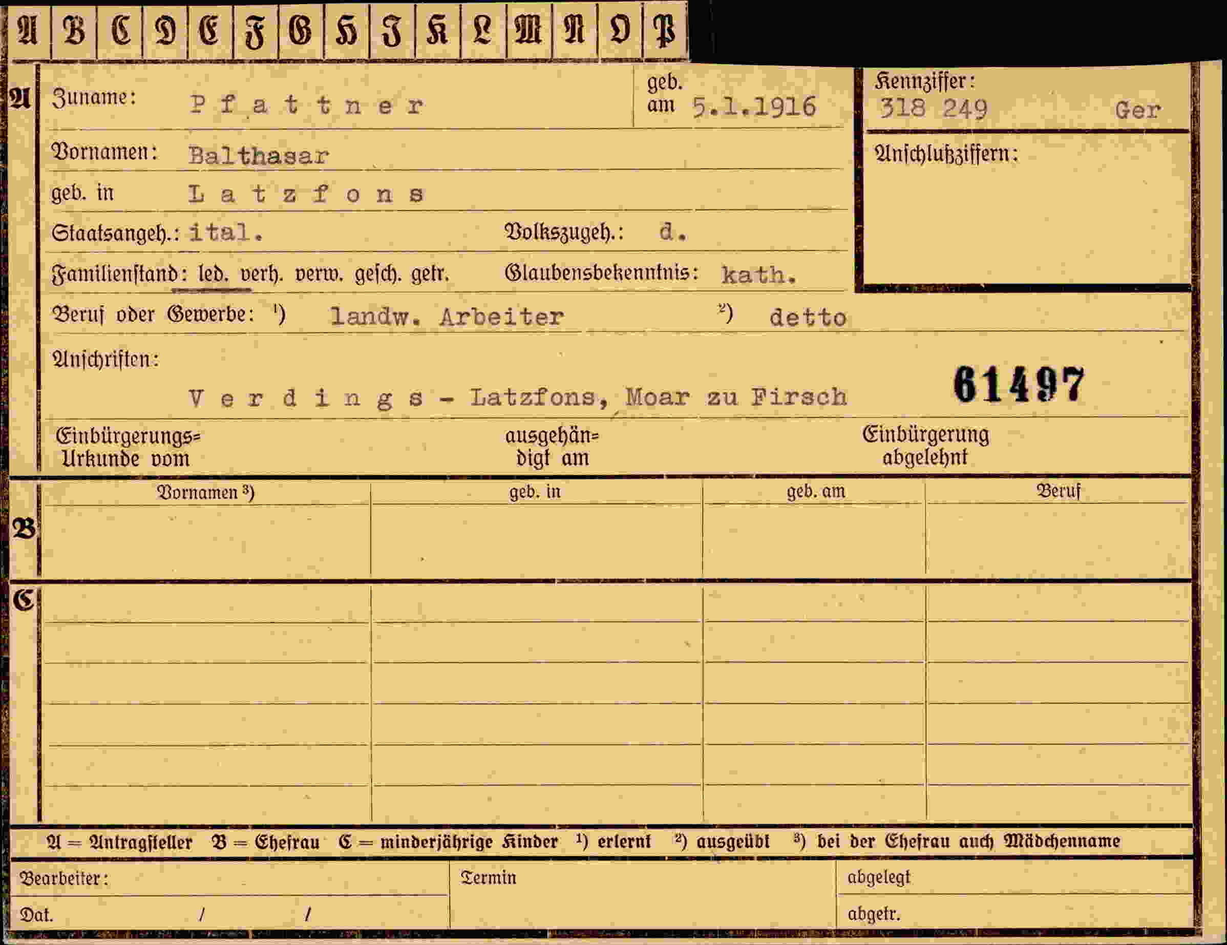 Dokument für Balthasar Pfattner
