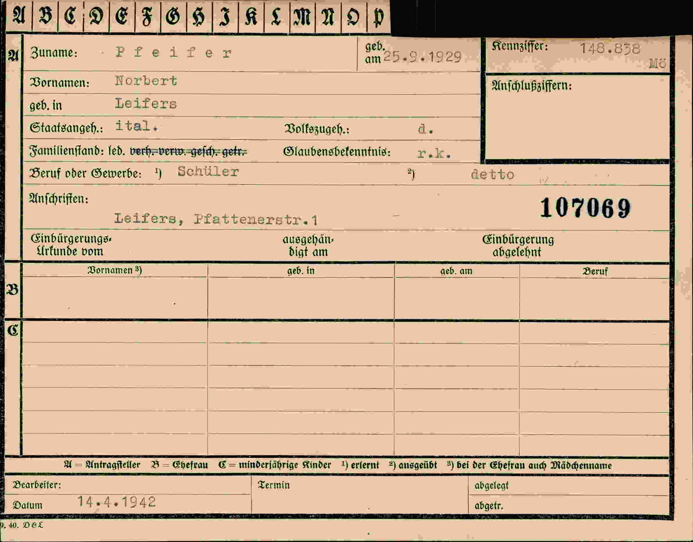 Dokument für Norbert Pfeifer