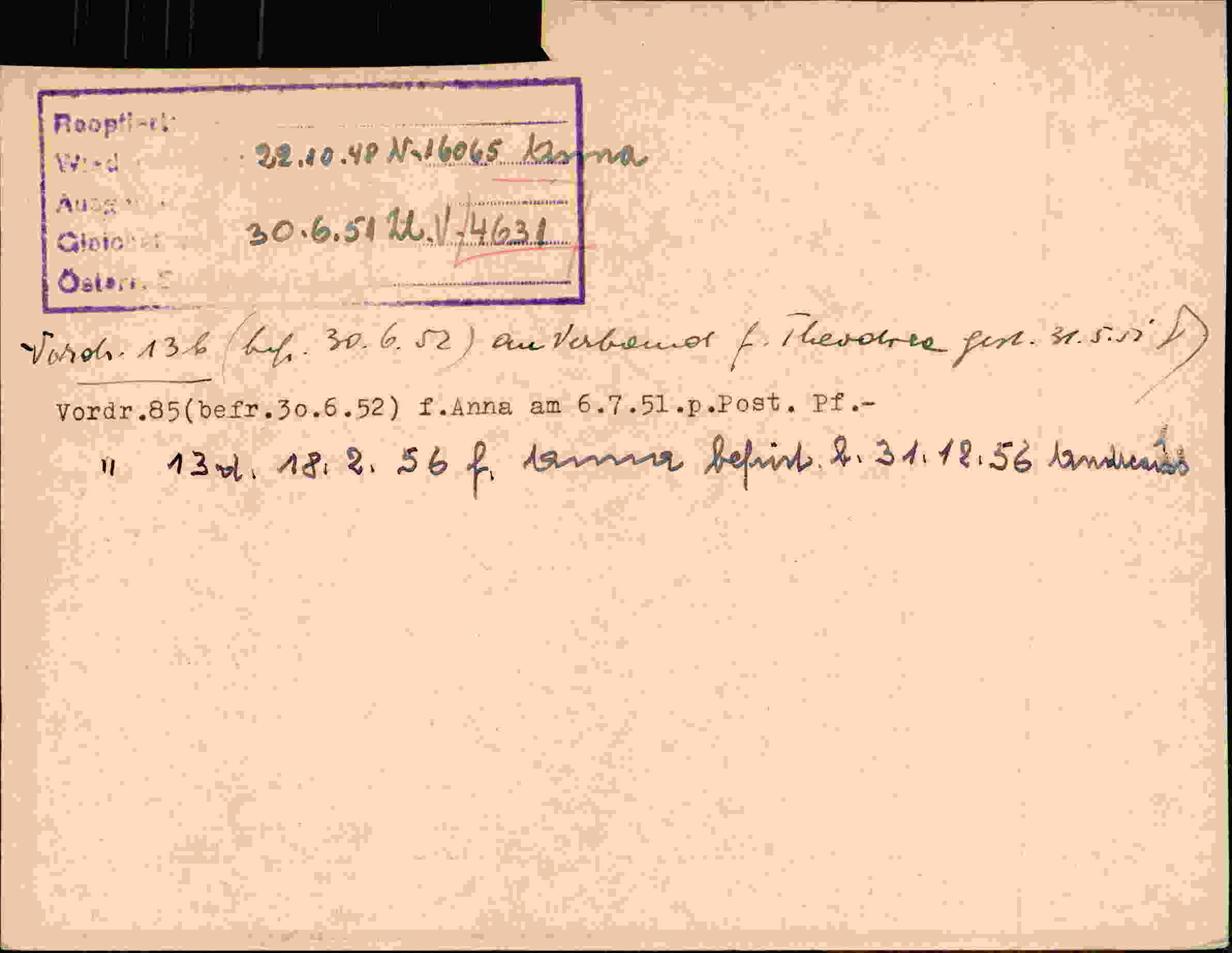 Rückseite des Dokuments