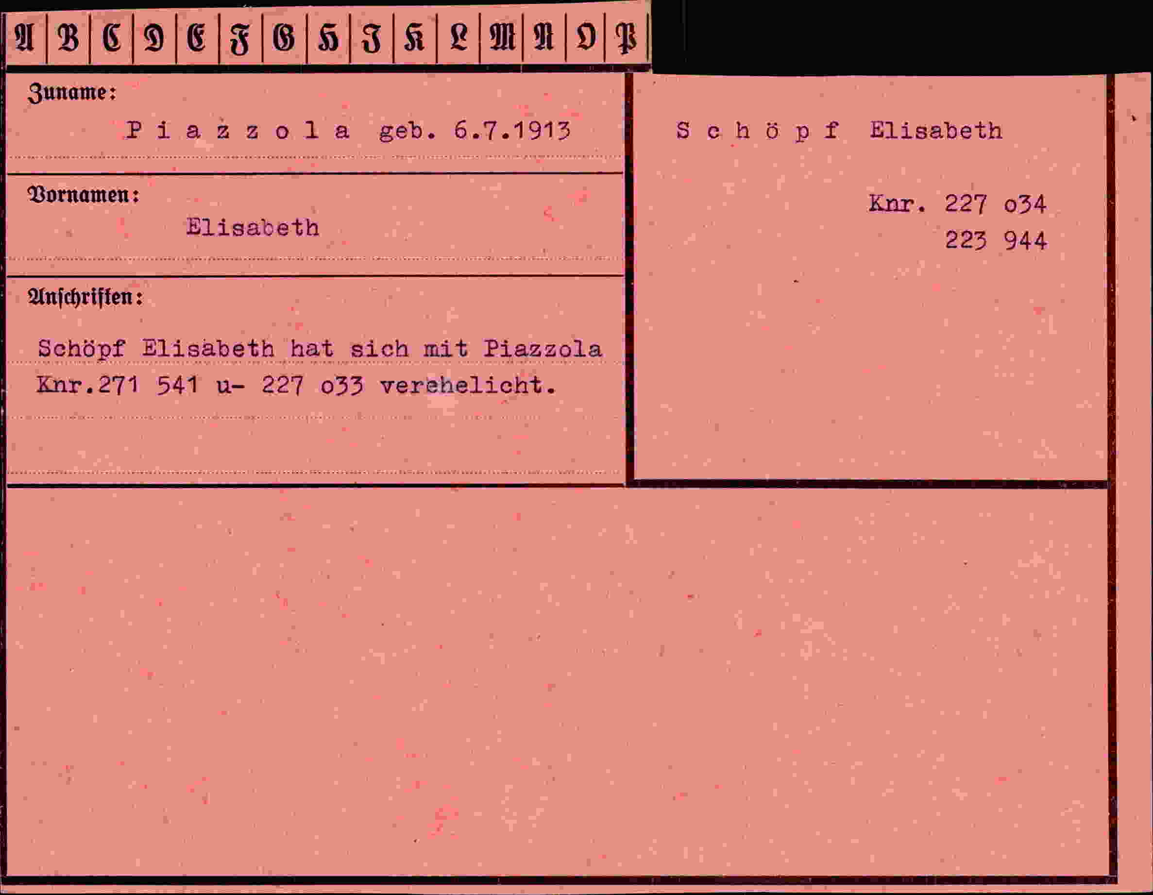 Vorderseite des Dokuments