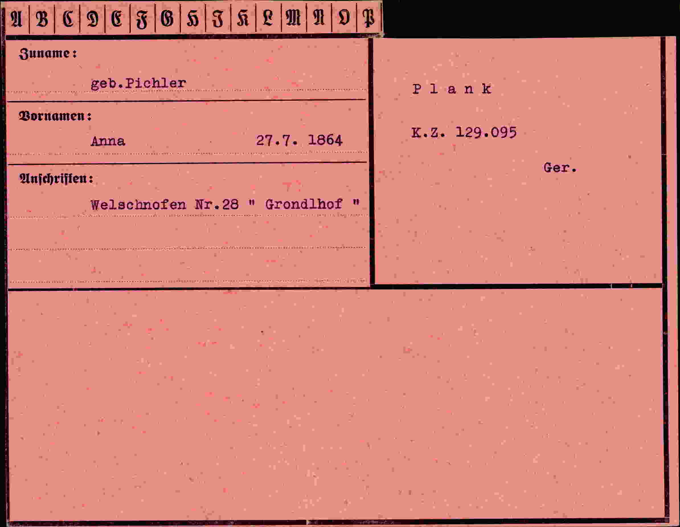 Vorderseite des Dokuments