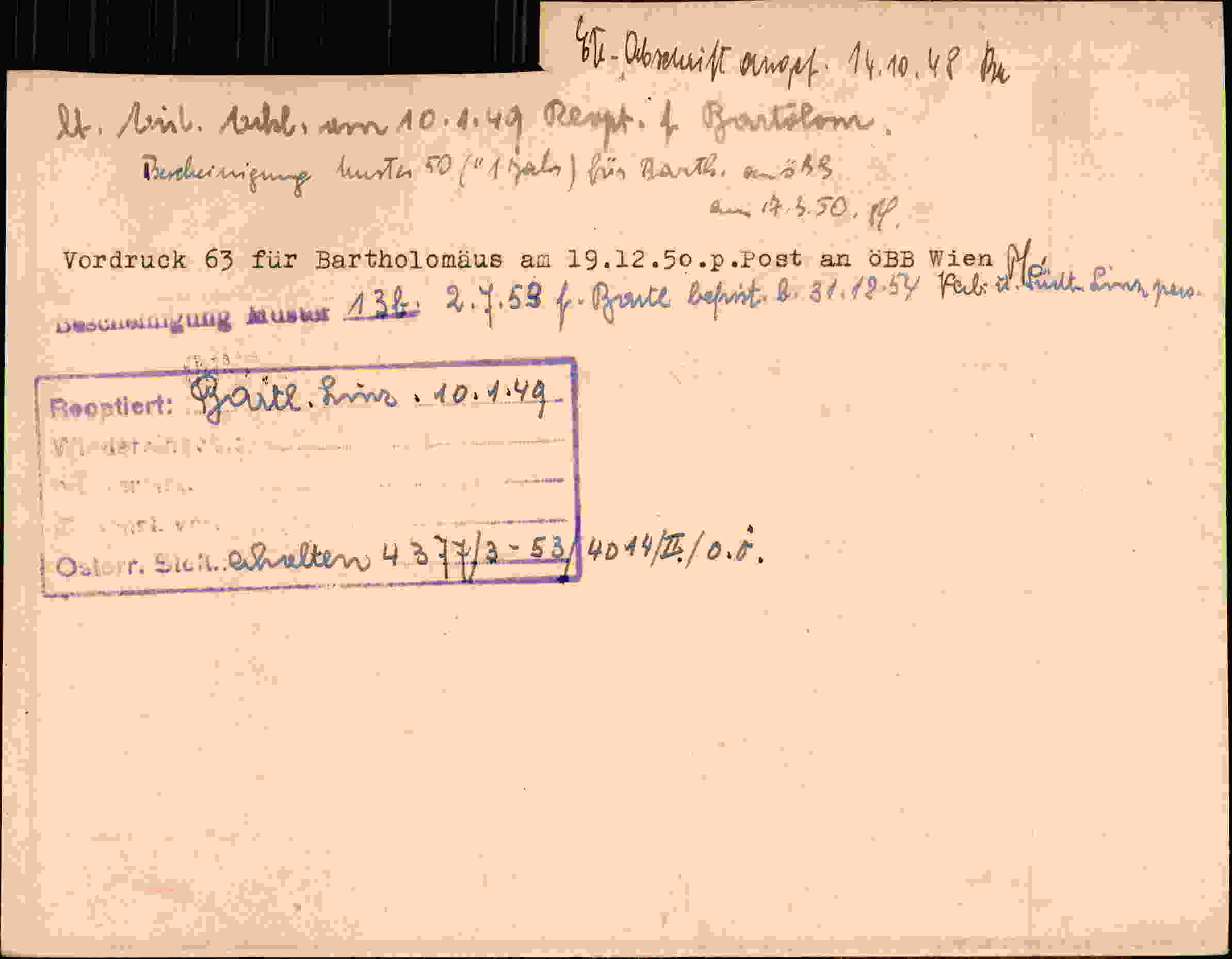 Rückseite des Dokuments