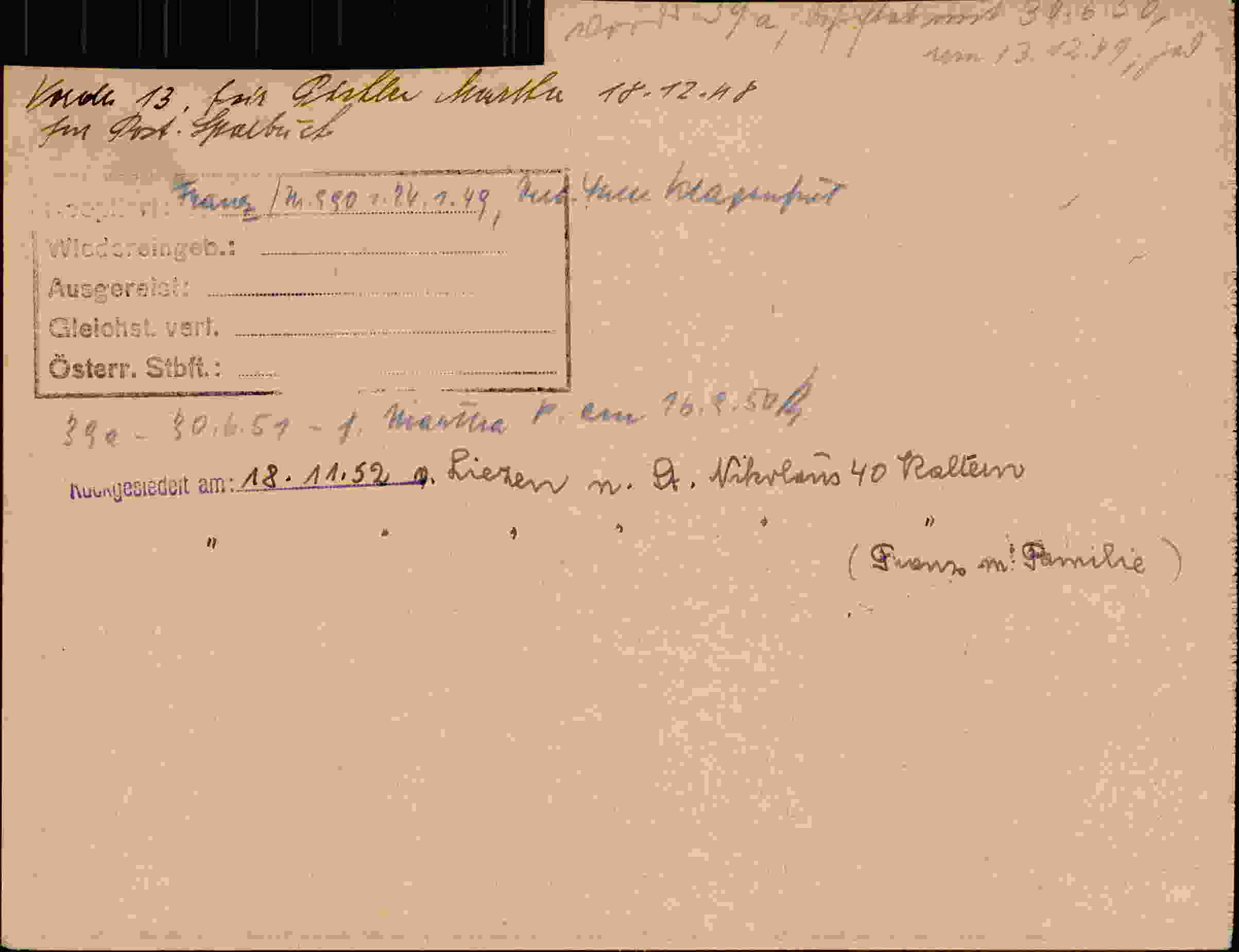 Rückseite des Dokuments