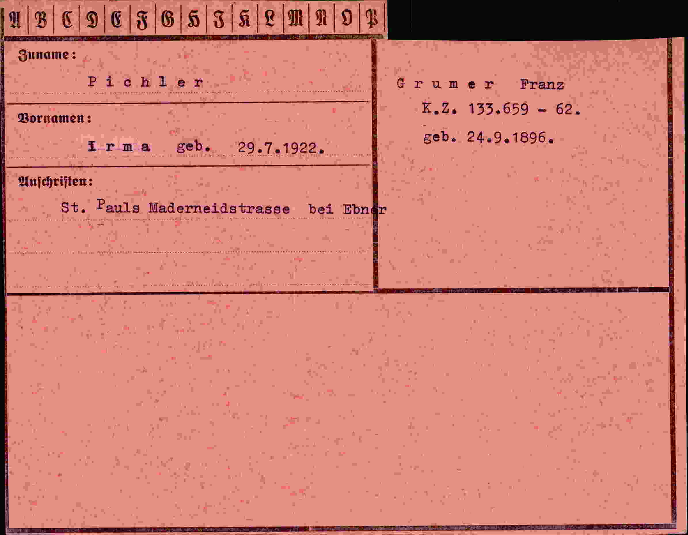 Vorderseite des Dokuments