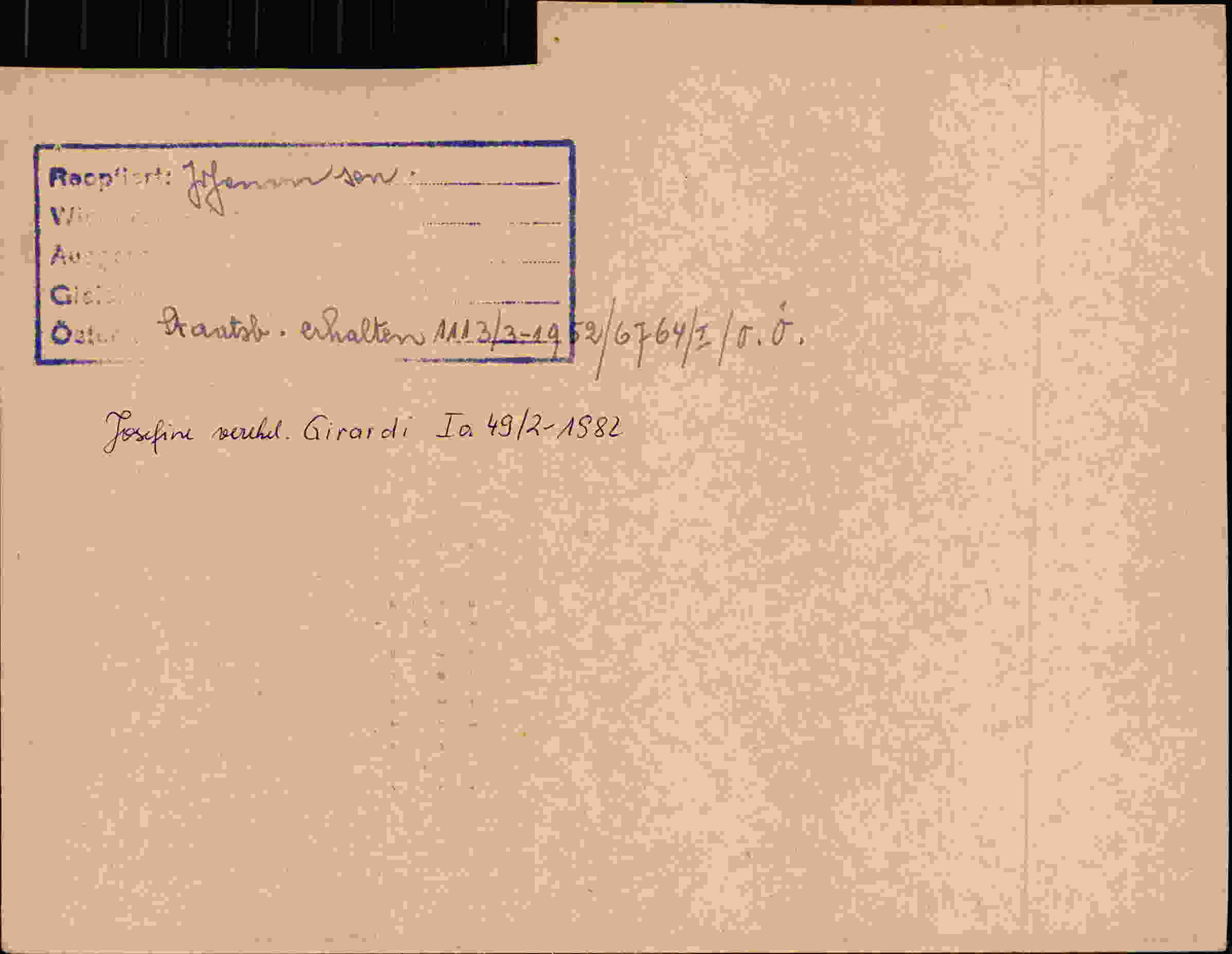 Rückseite des Dokuments