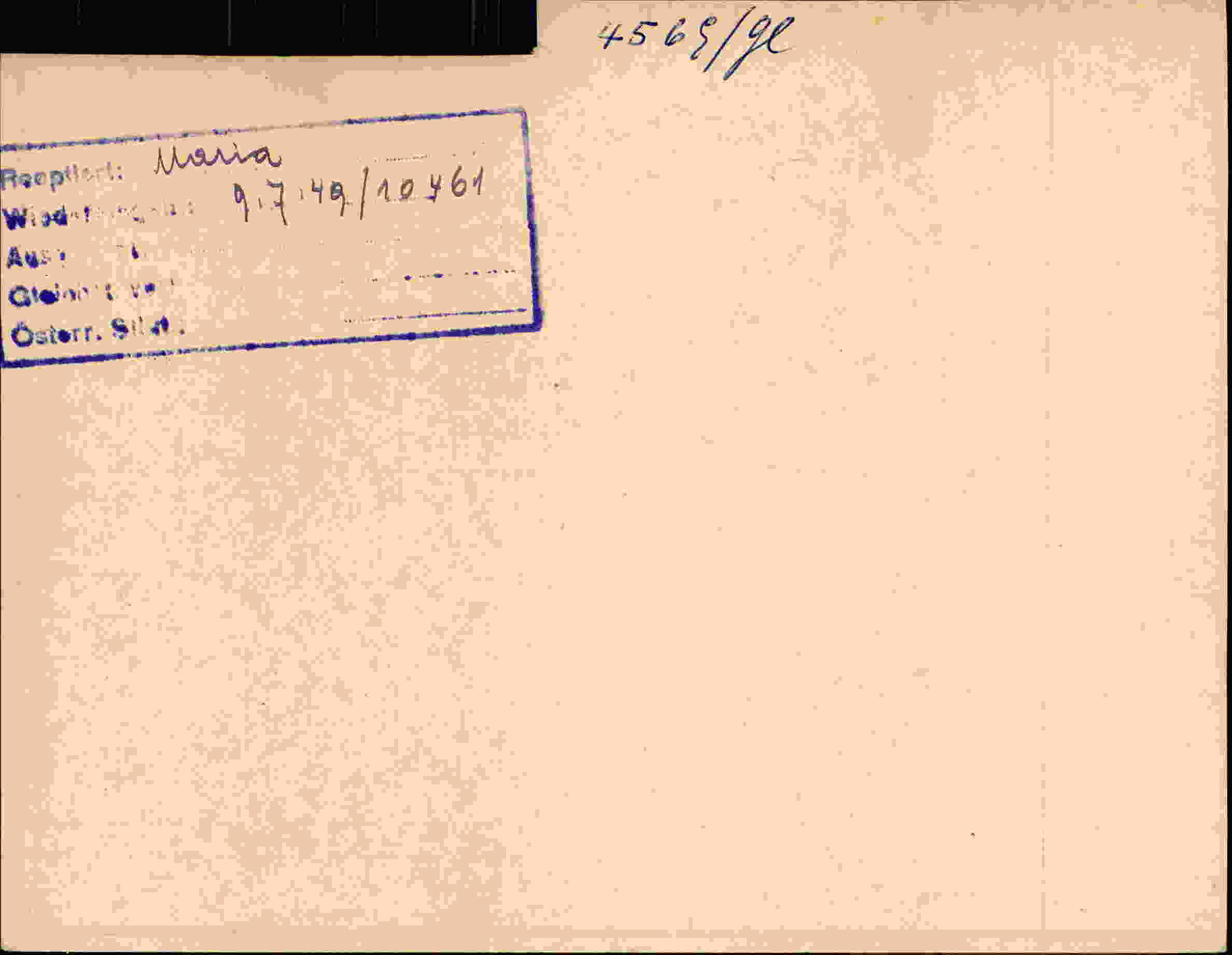 Rückseite des Dokuments