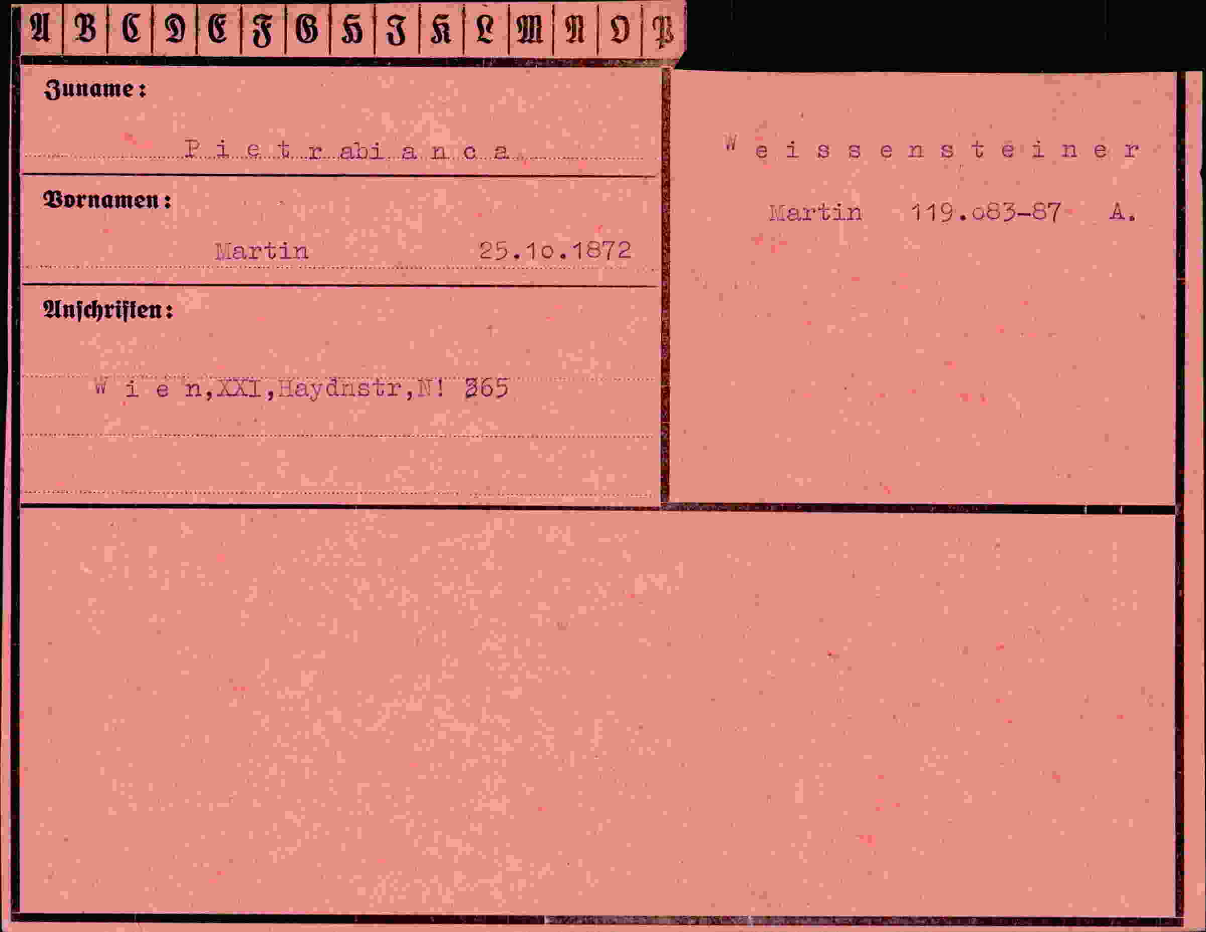 Dokument für Martin Pietrabianca