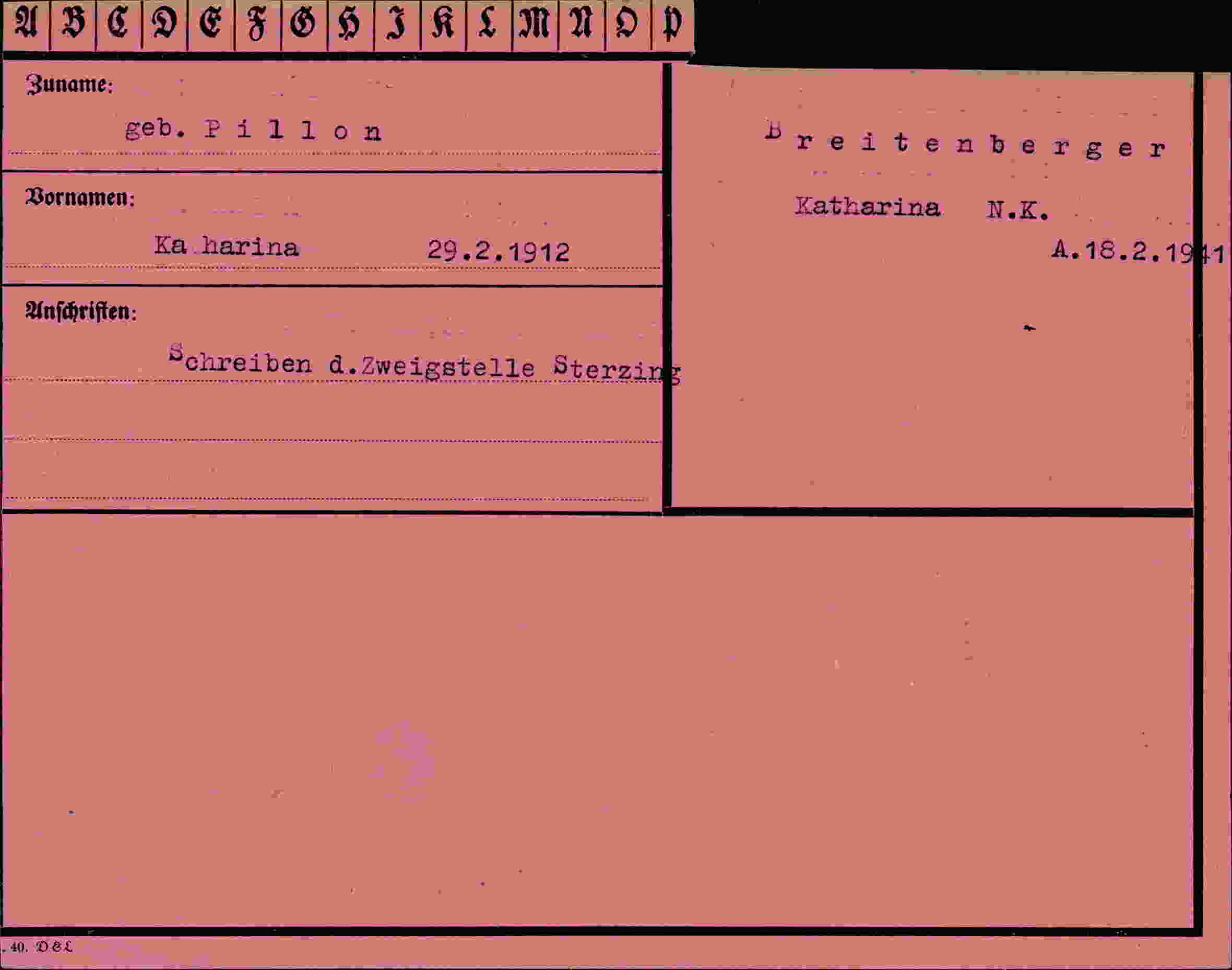 Vorderseite des Dokuments