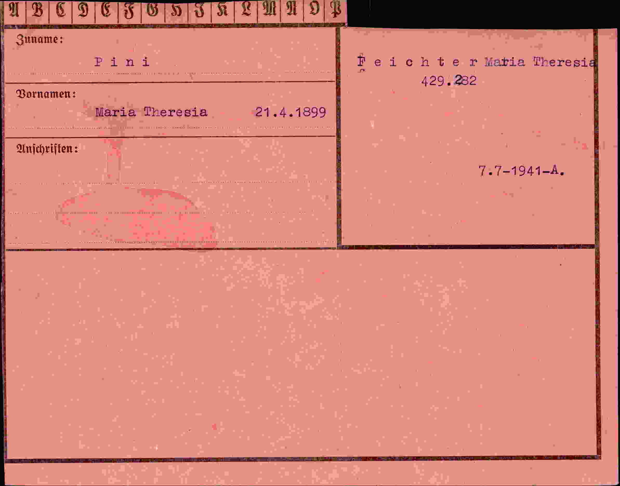 Vorderseite des Dokuments