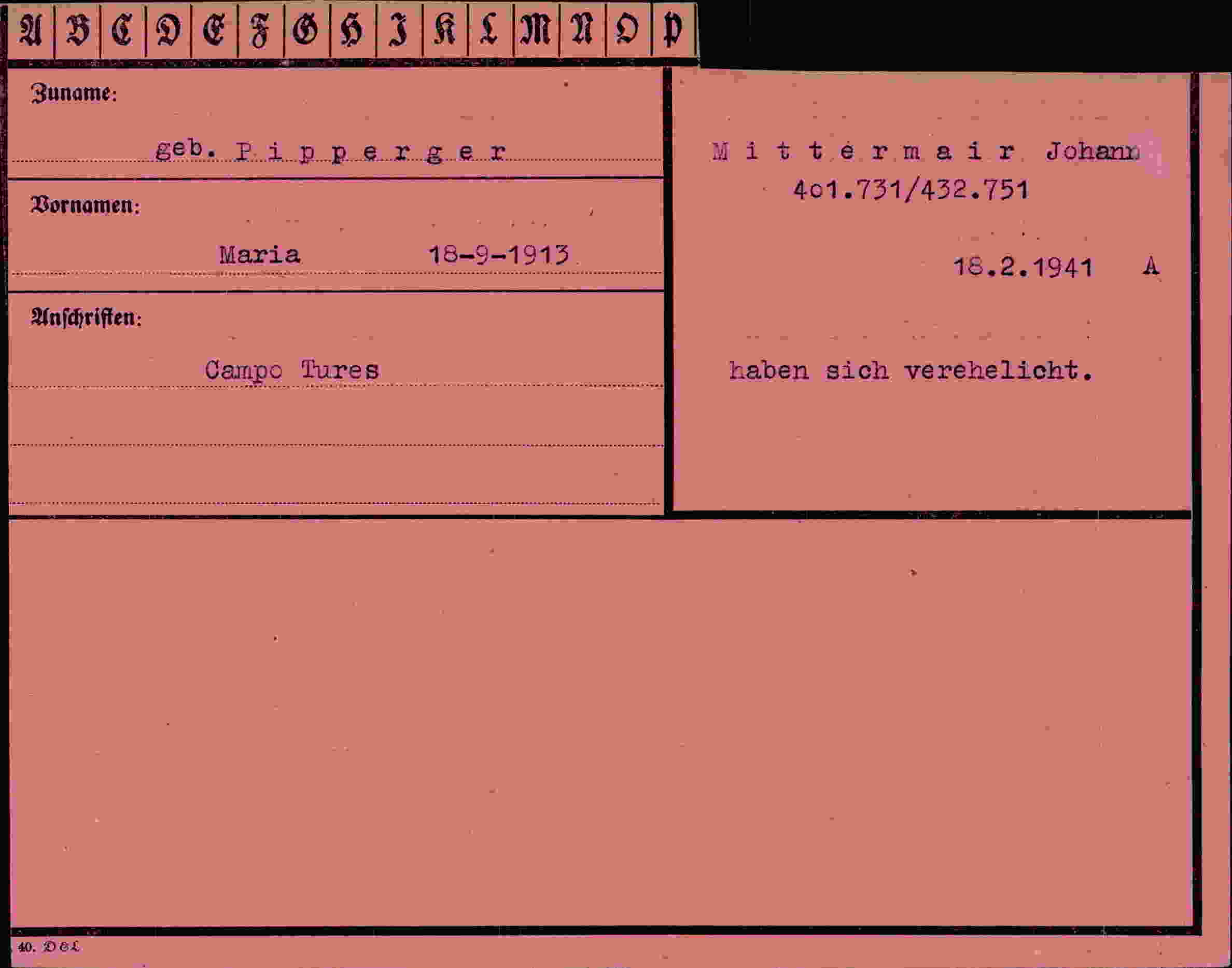 Vorderseite des Dokuments