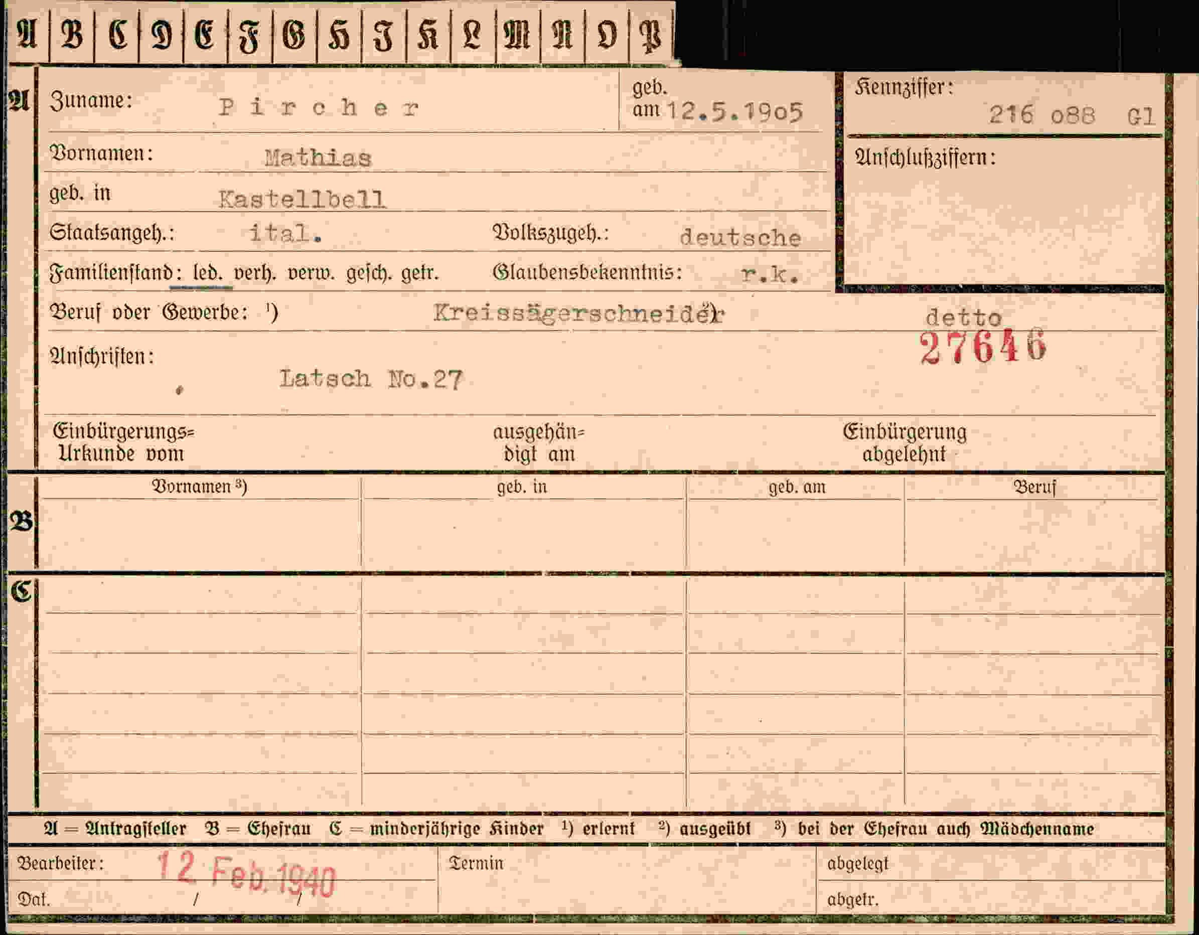 Dokument für Mathias Pircher