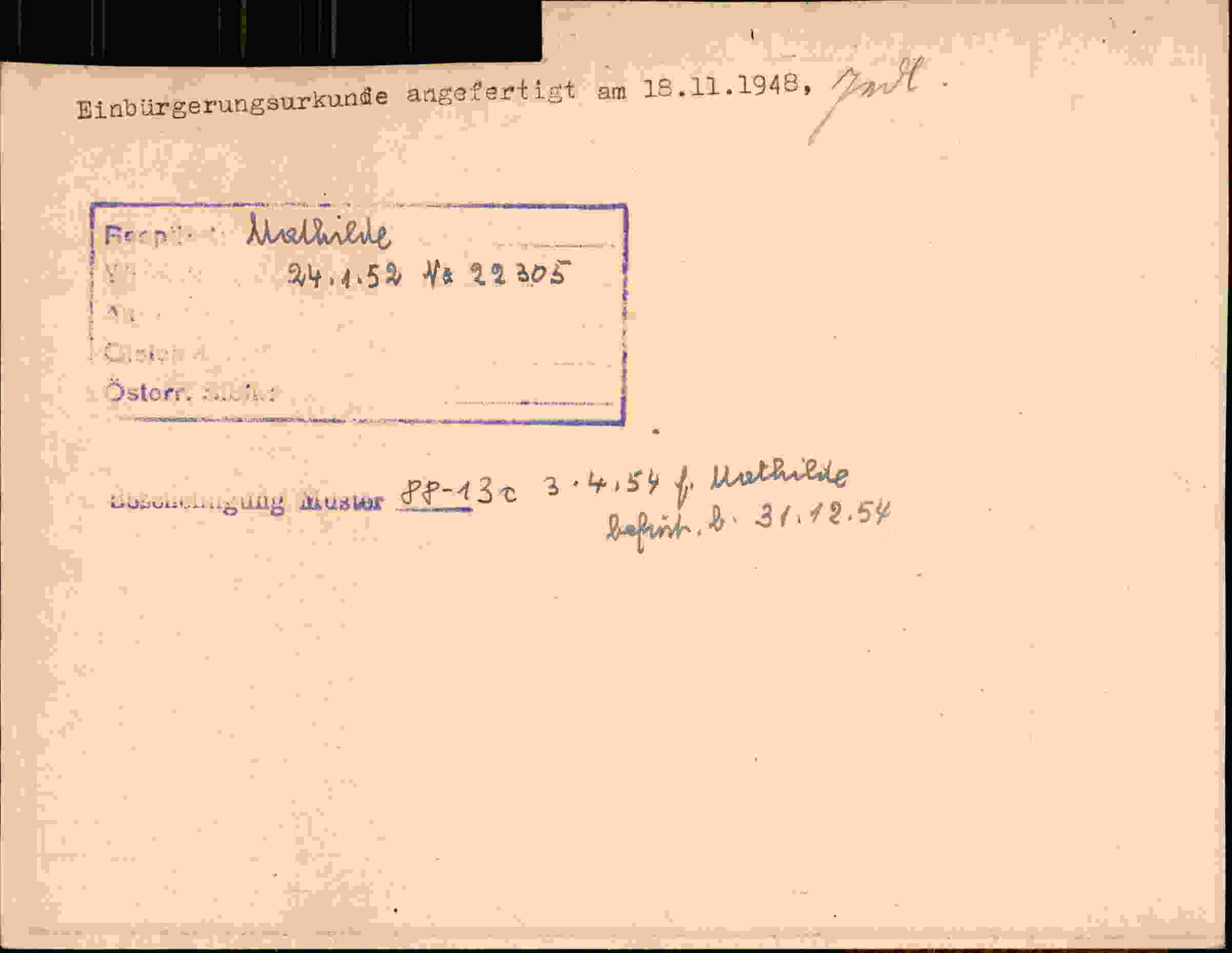 Rückseite des Dokuments