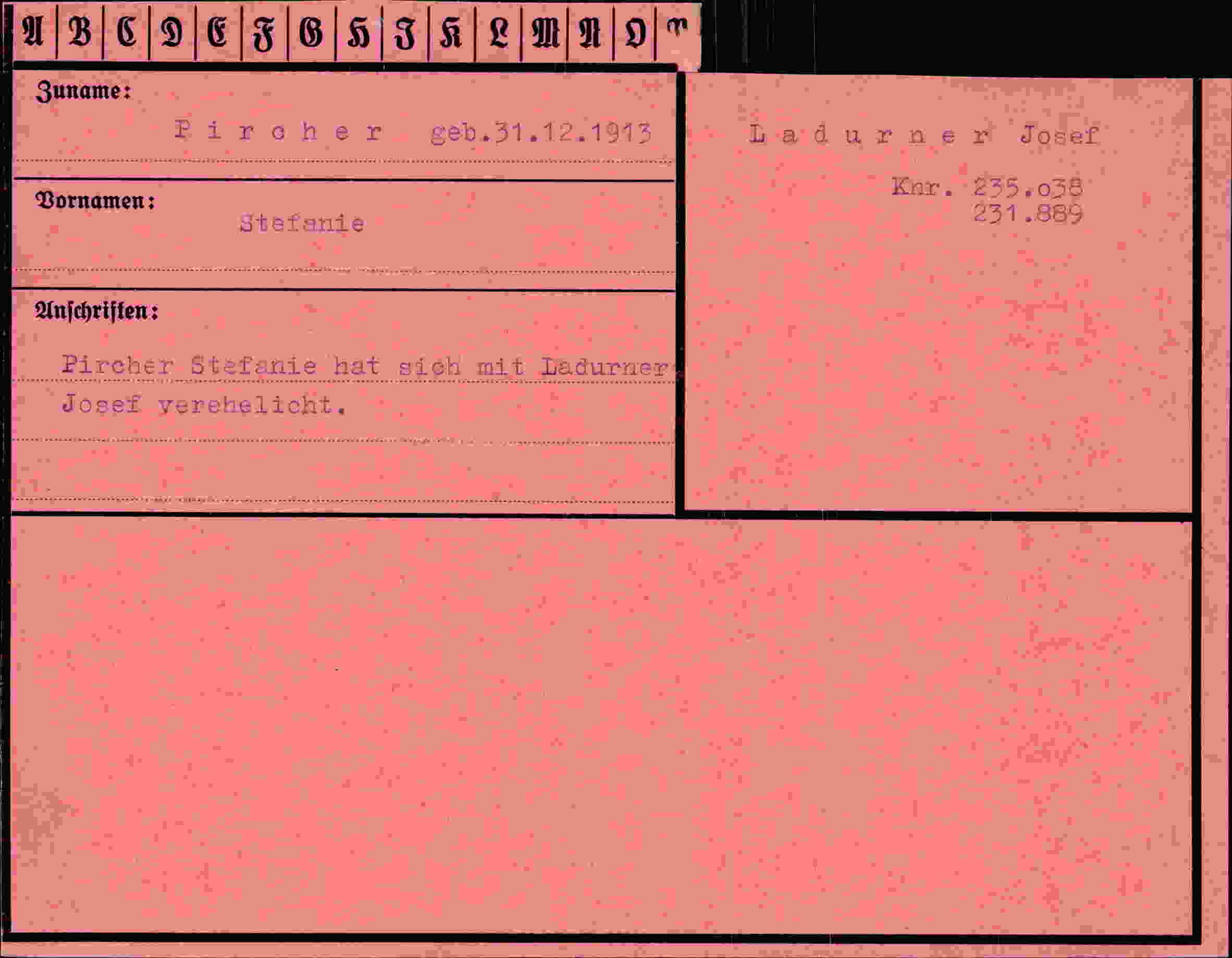 Vorderseite des Dokuments