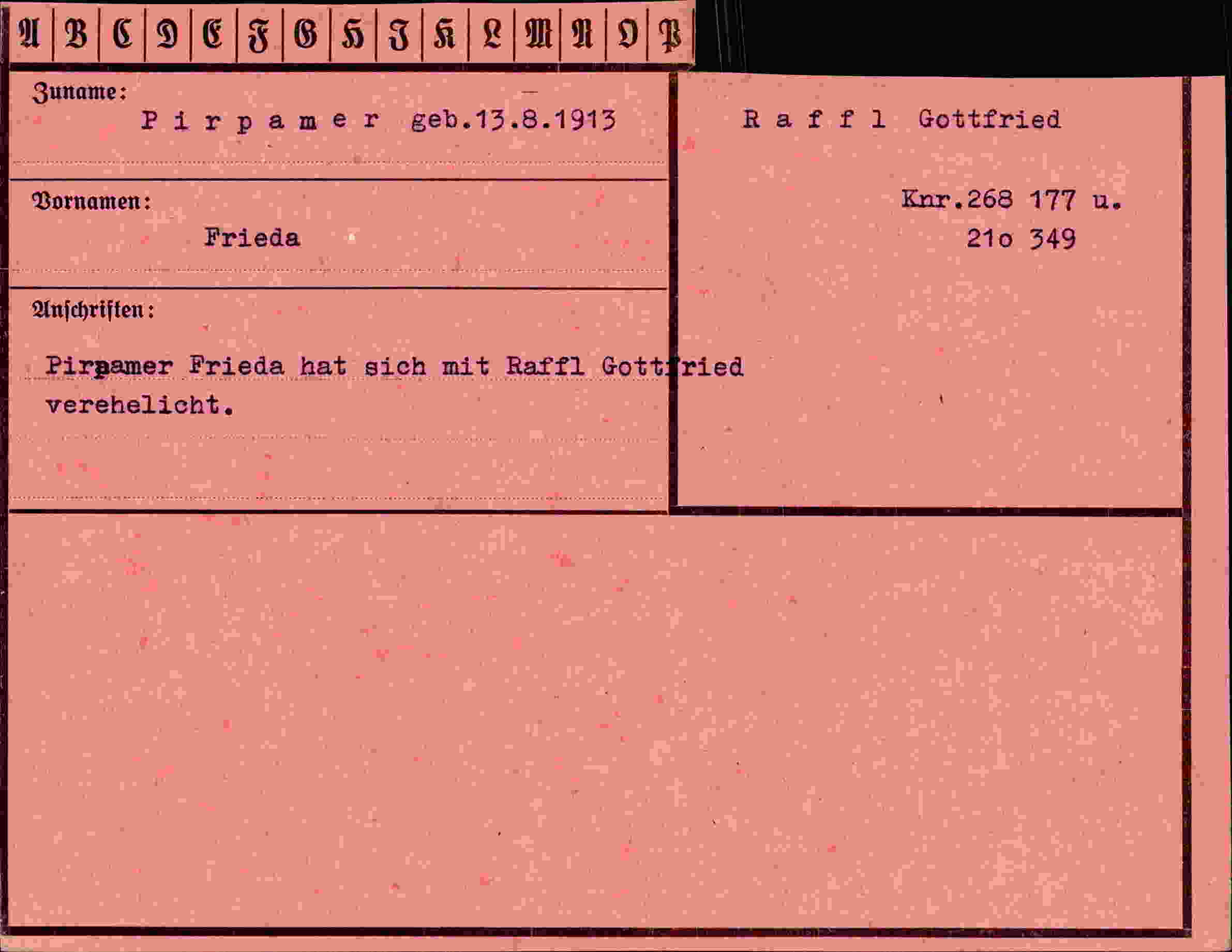 Vorderseite des Dokuments