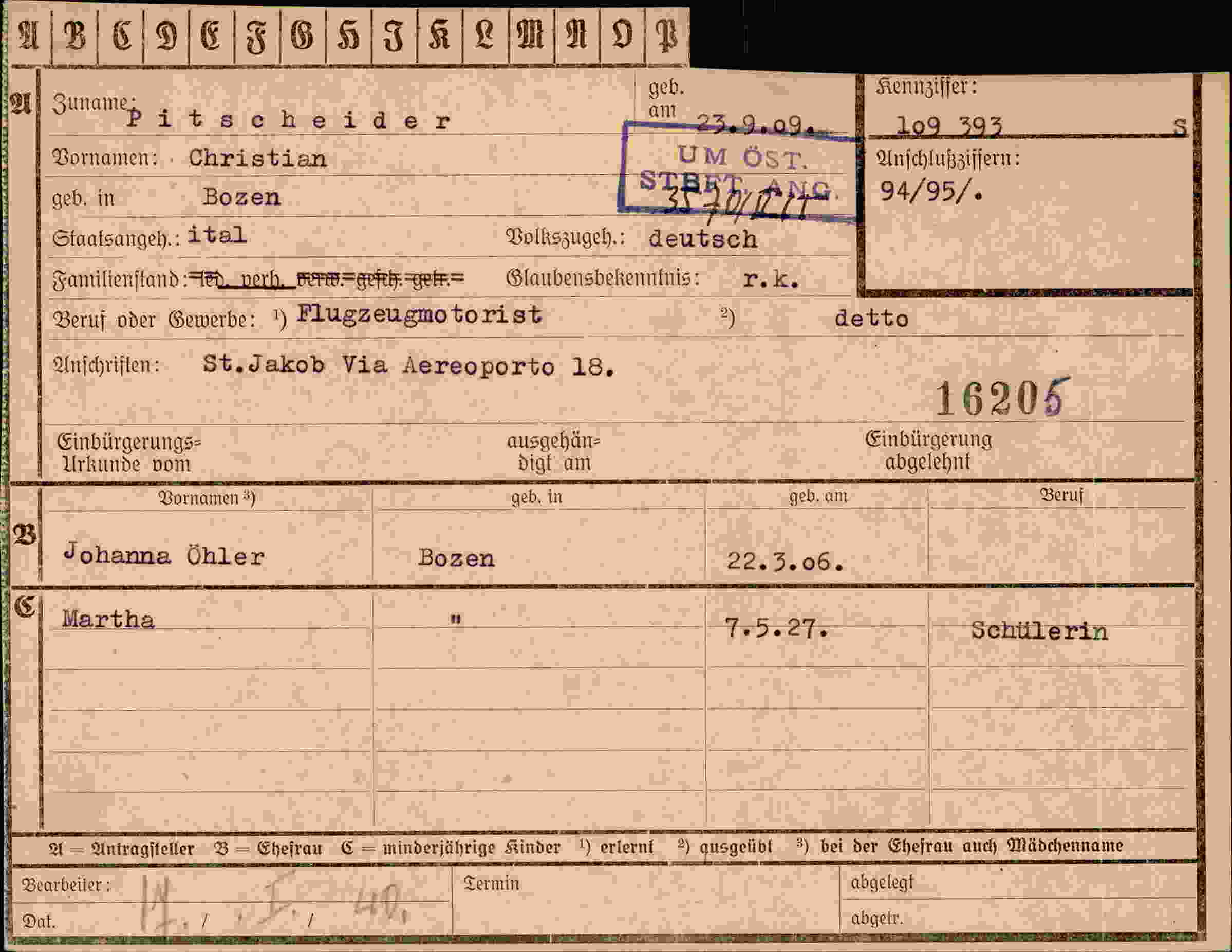 Dokument für Christian Pitscheider