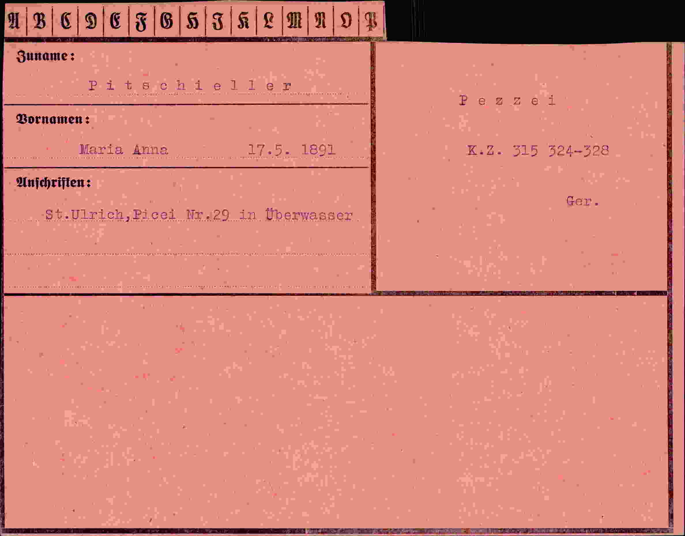 Vorderseite des Dokuments