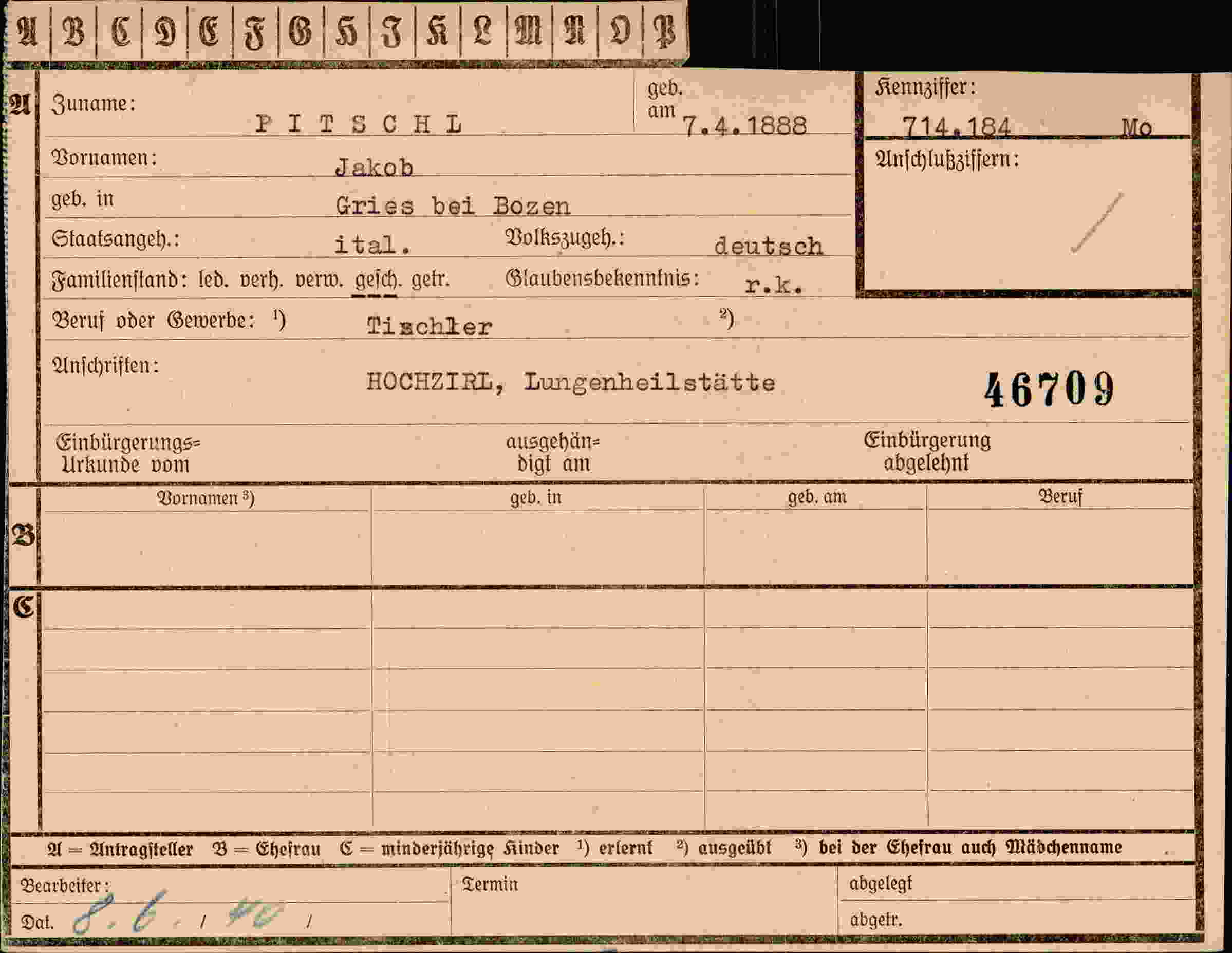 Dokument für Jakob Pitschl