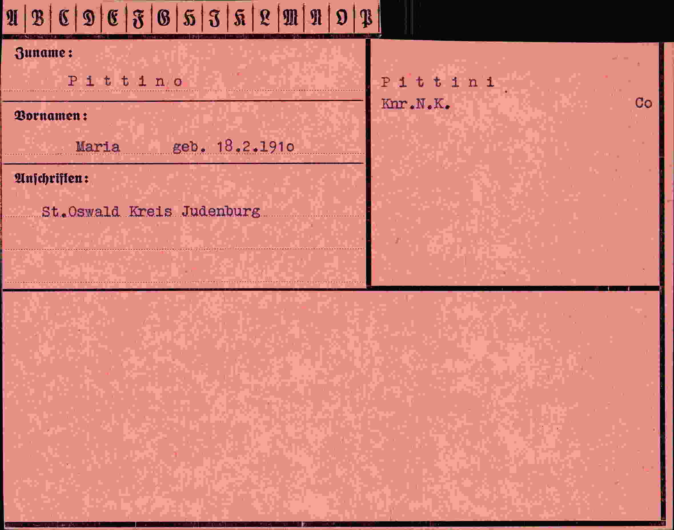 Vorderseite des Dokuments