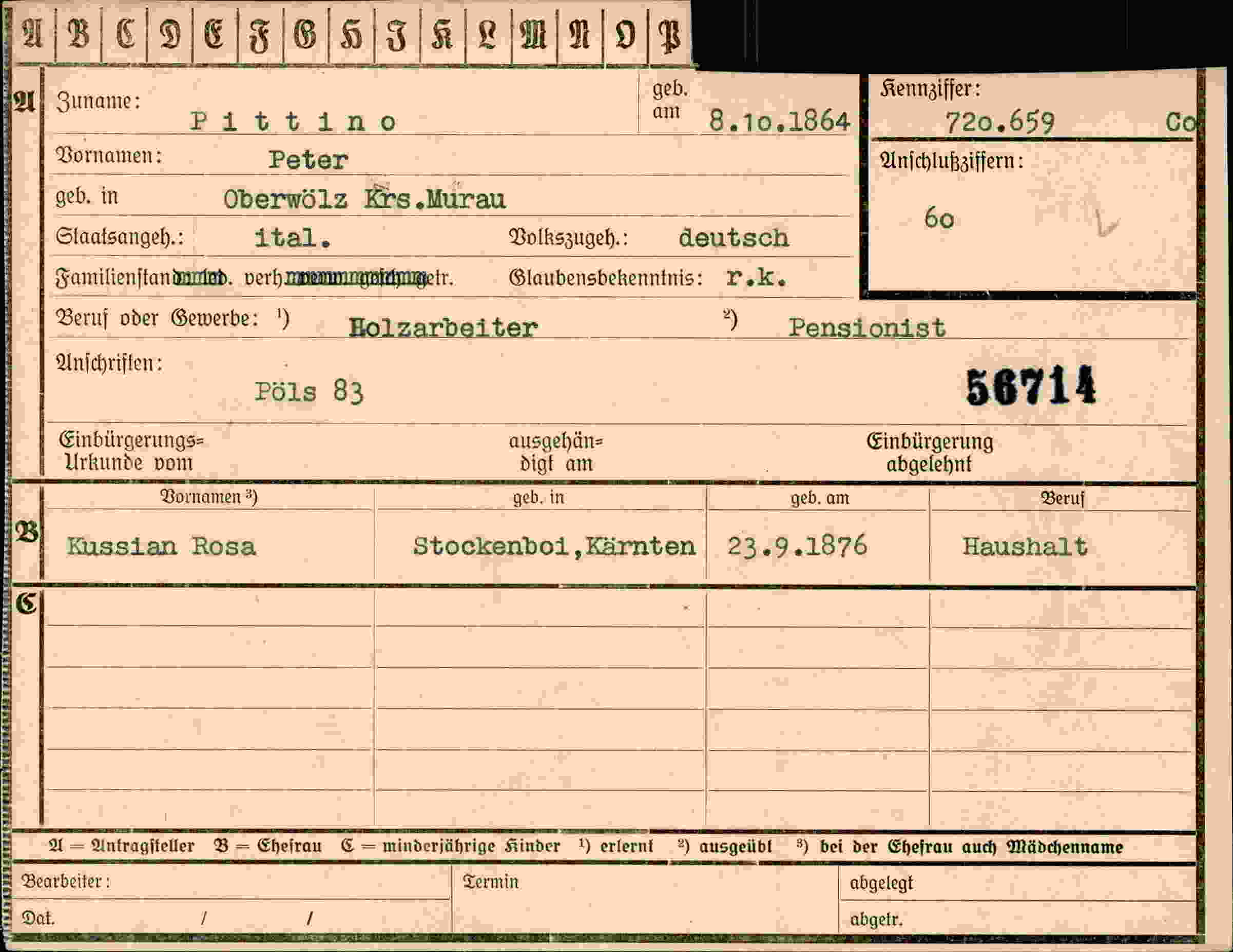 Dokument für Peter Pittino
