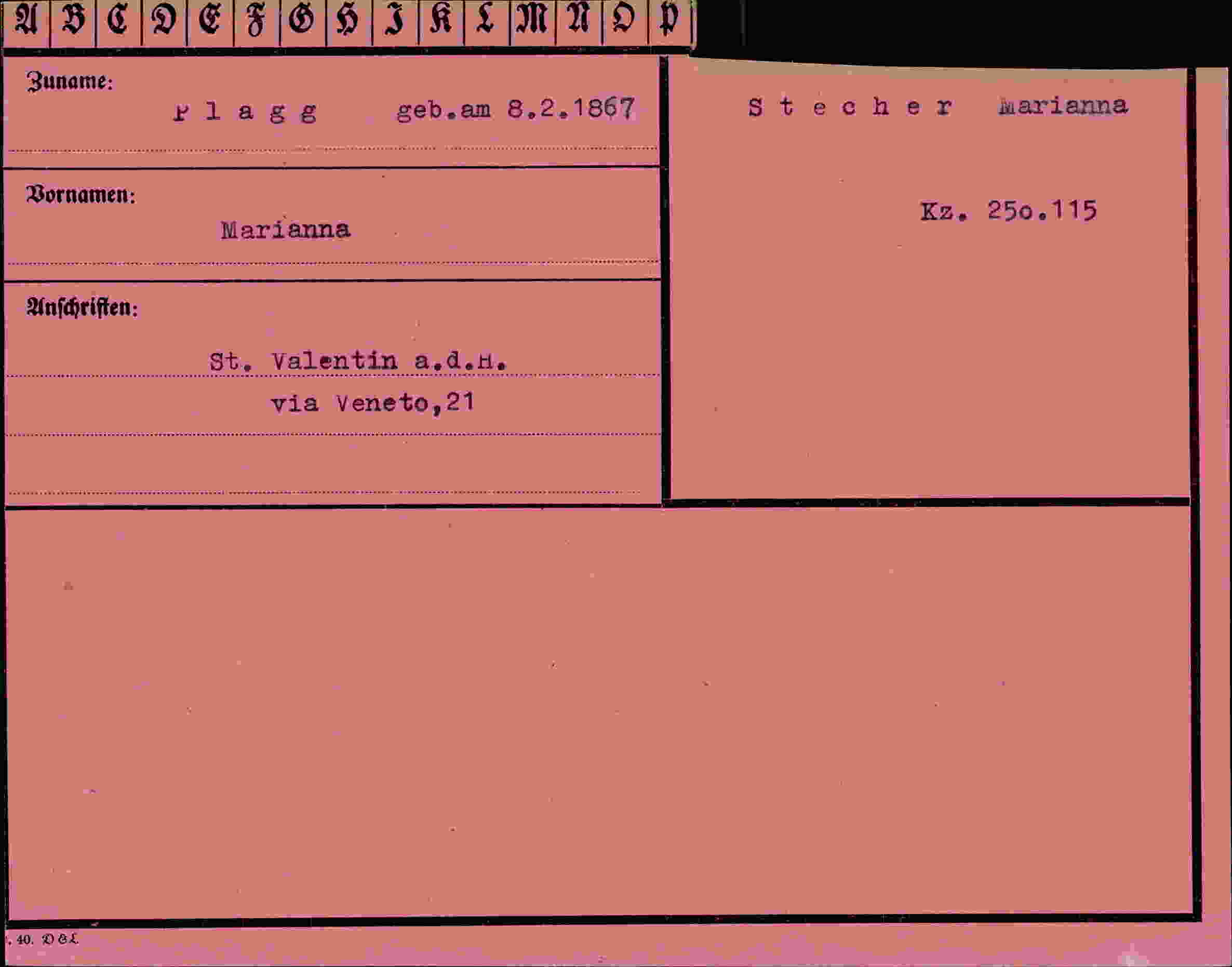 Vorderseite des Dokuments