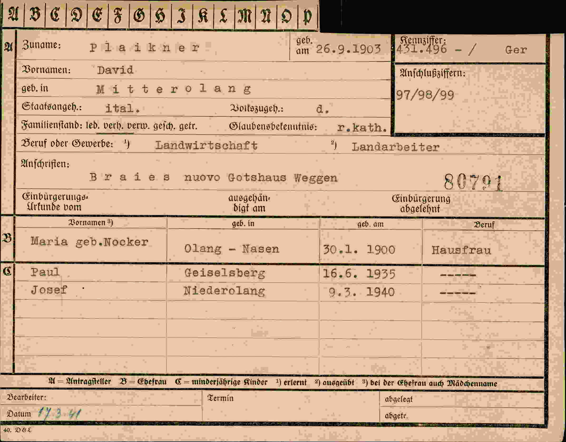 Dokument für David Plaikner